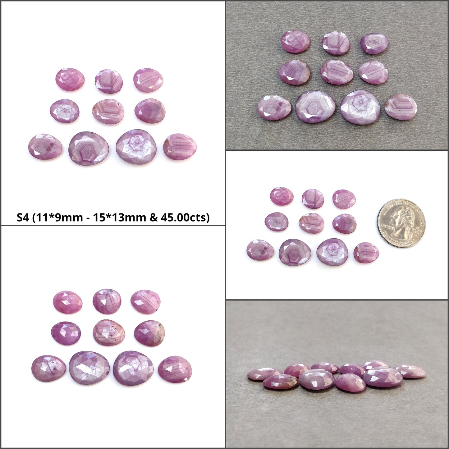 Raspberry Sapphire Gemstone Normal Cut : Natural Untreated Unheated Pink Sheen Sapphire Egg Shape Lots