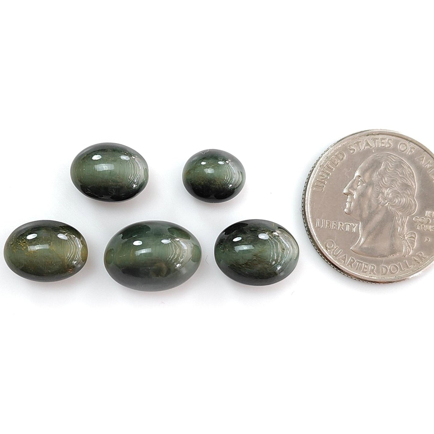 White Opal & Chrysoberyl Cat's Eye Gemstone Cabochon: Natural Untreated Unheated Color Enhanced Bi-color Opal Shape Gemstone Set For Jewelry