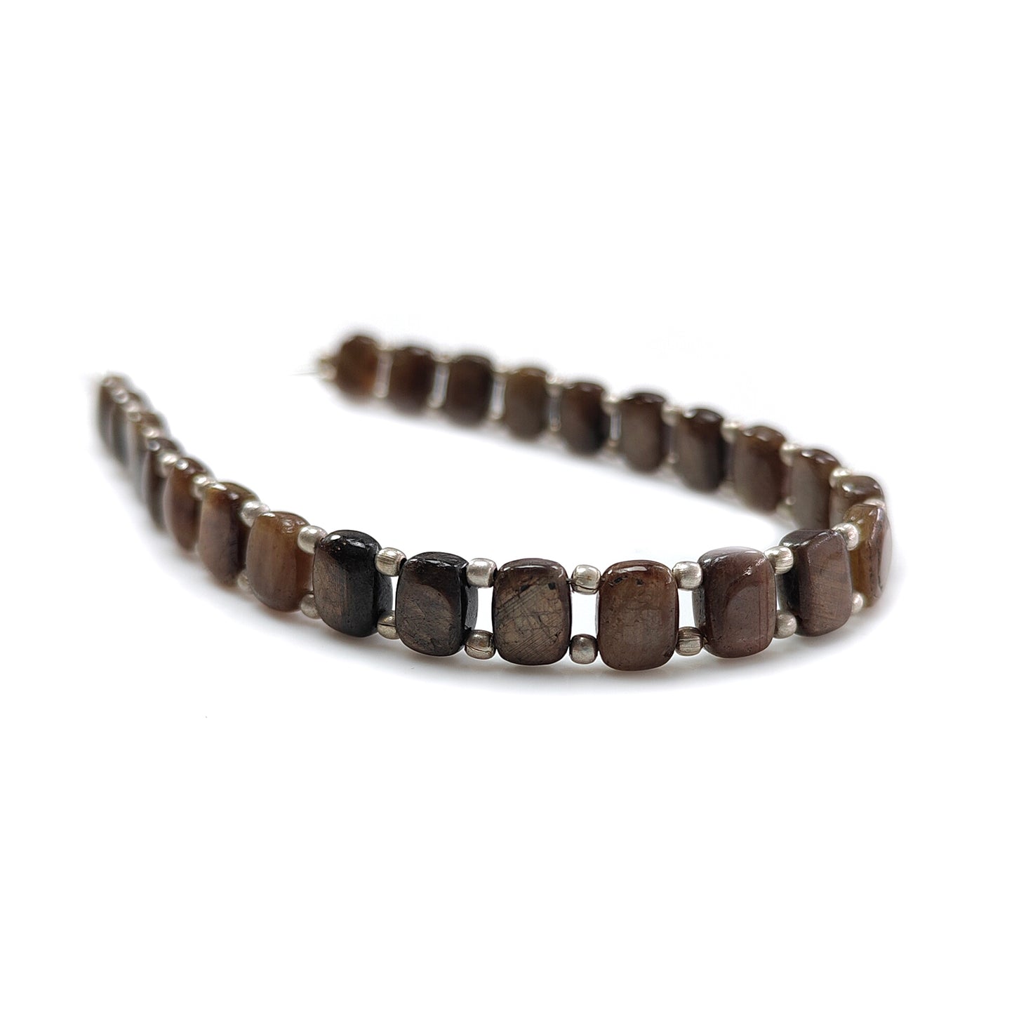 Chocolate Sapphire Smooth Loose Beads: 62.00cts Natural Untreated Golden Sapphire Gemstone Cushion Plain Beads 8mm 7" Strand for Bracelet