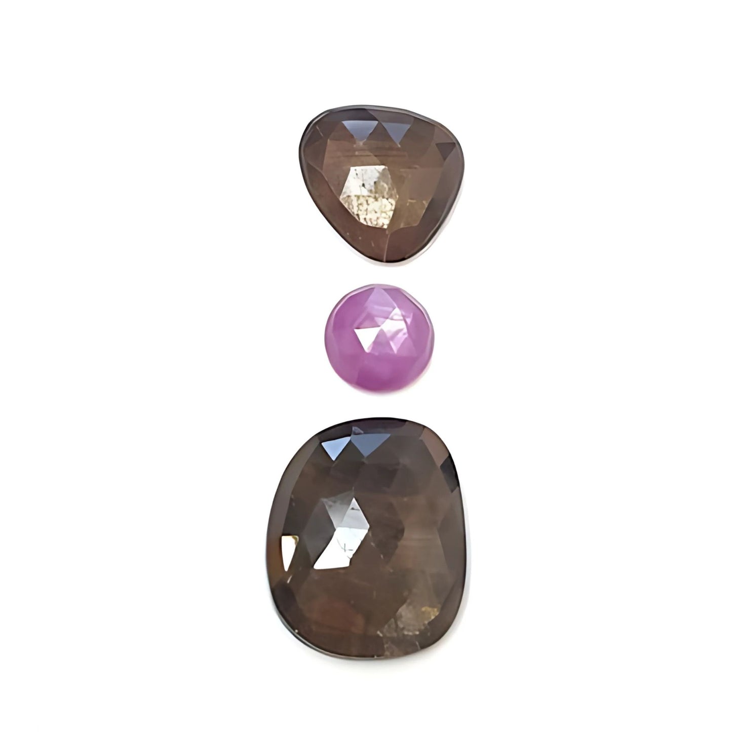 chocolate sapphire fancy rose cut slices
