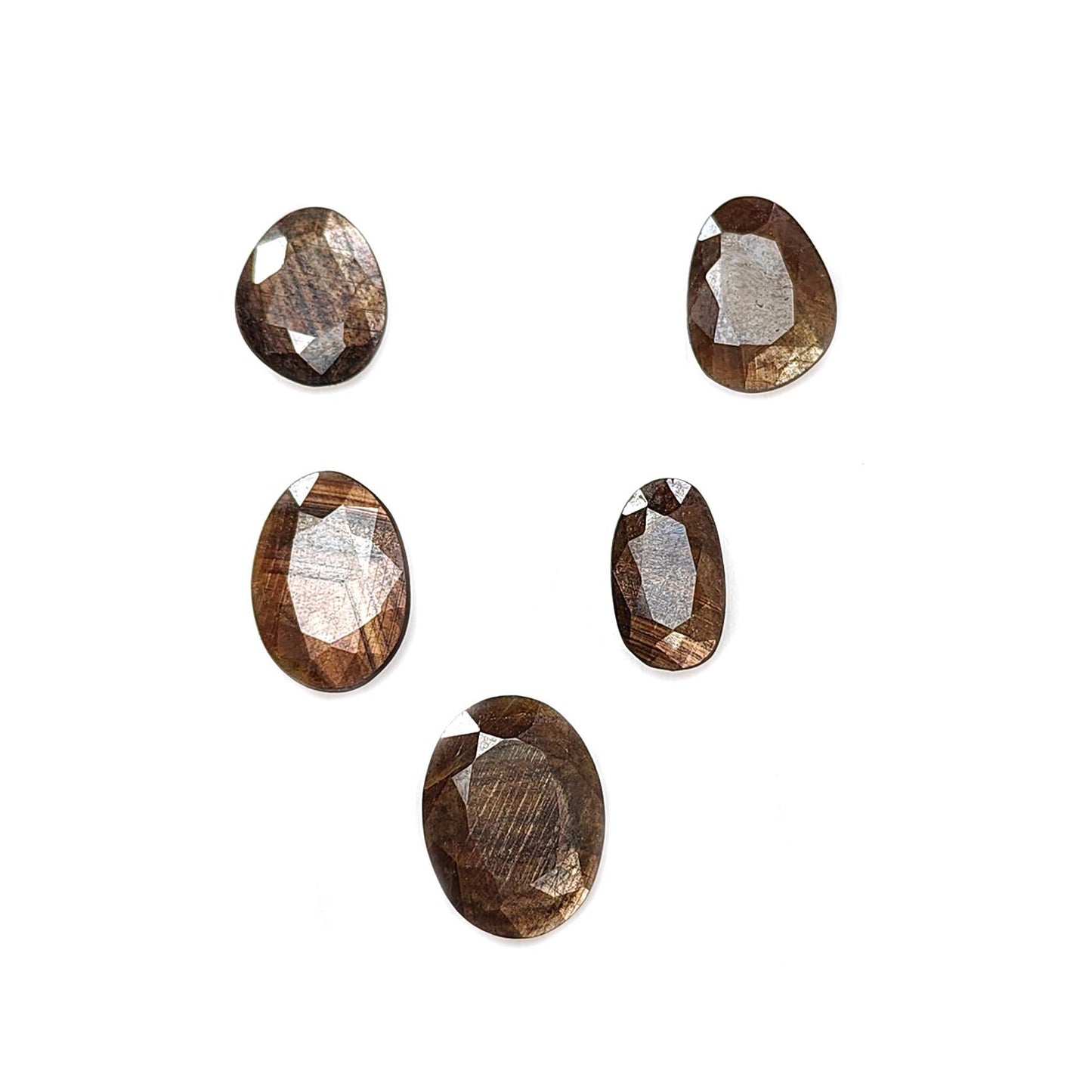 Golden Brown Chocolate Sapphire Gemstone Faceted Cut: Natural Untreated Unheated Sapphire Fancy Shape 3pcs, 5pcs Set for Jewelry
