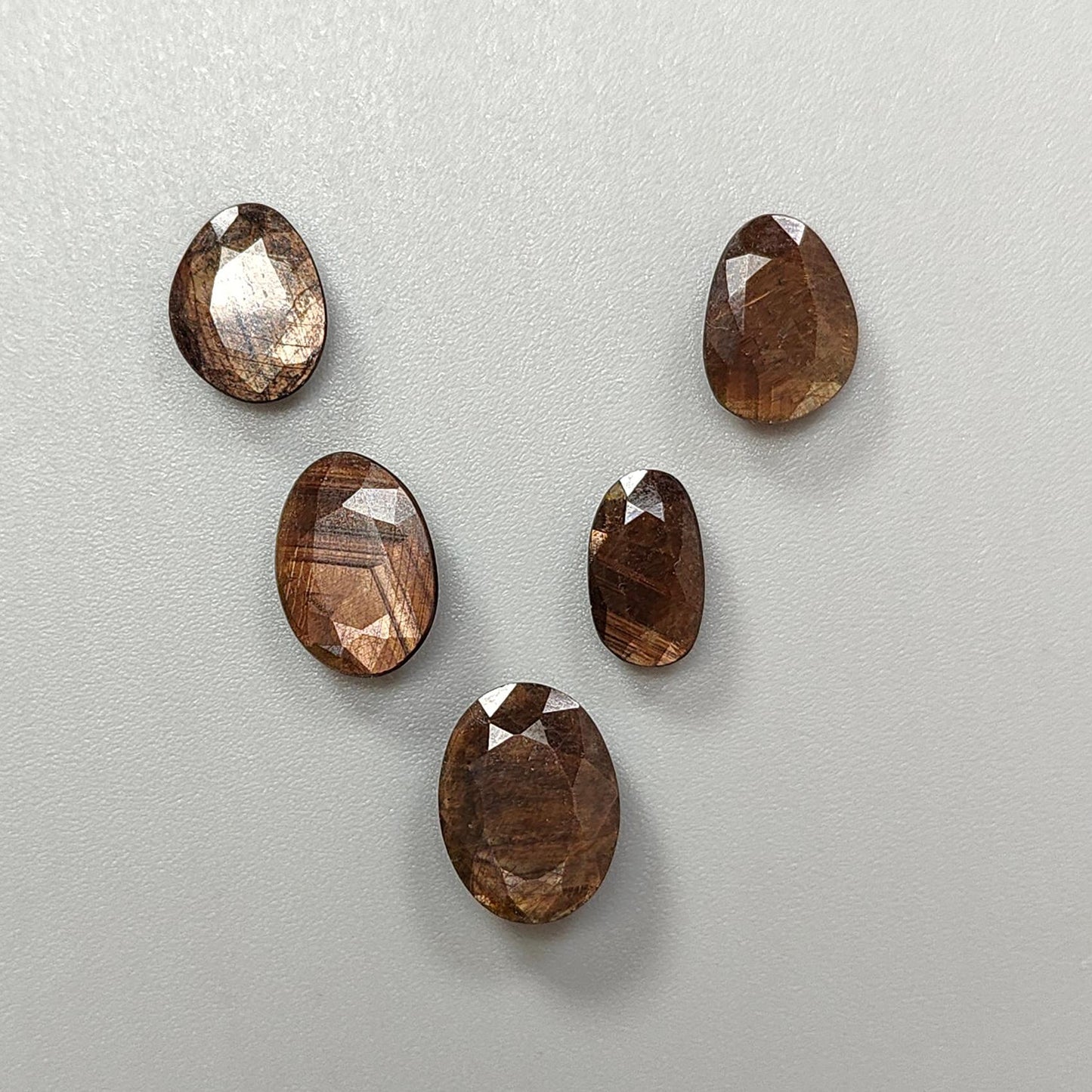 Golden Brown Chocolate Sapphire Gemstone Faceted Cut: Natural Untreated Unheated Sapphire Fancy Shape 3pcs, 5pcs Set for Jewelry