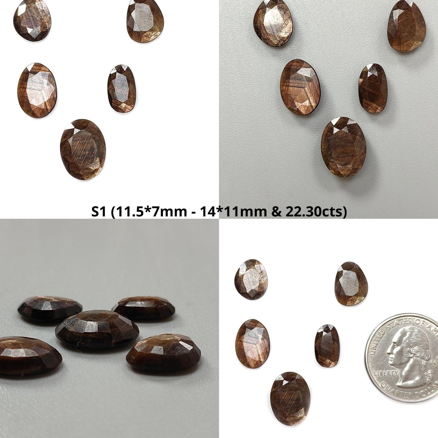 Golden Brown Chocolate Sapphire Gemstone Faceted Cut: Natural Untreated Unheated Sapphire Fancy Shape 3pcs, 5pcs Set for Jewelry