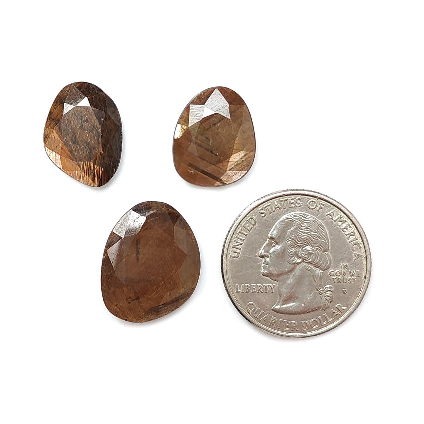 Golden Brown Chocolate Sapphire Gemstone Faceted Cut: Natural Untreated Unheated Sapphire Fancy Shape 3pcs, 5pcs Set for Jewelry