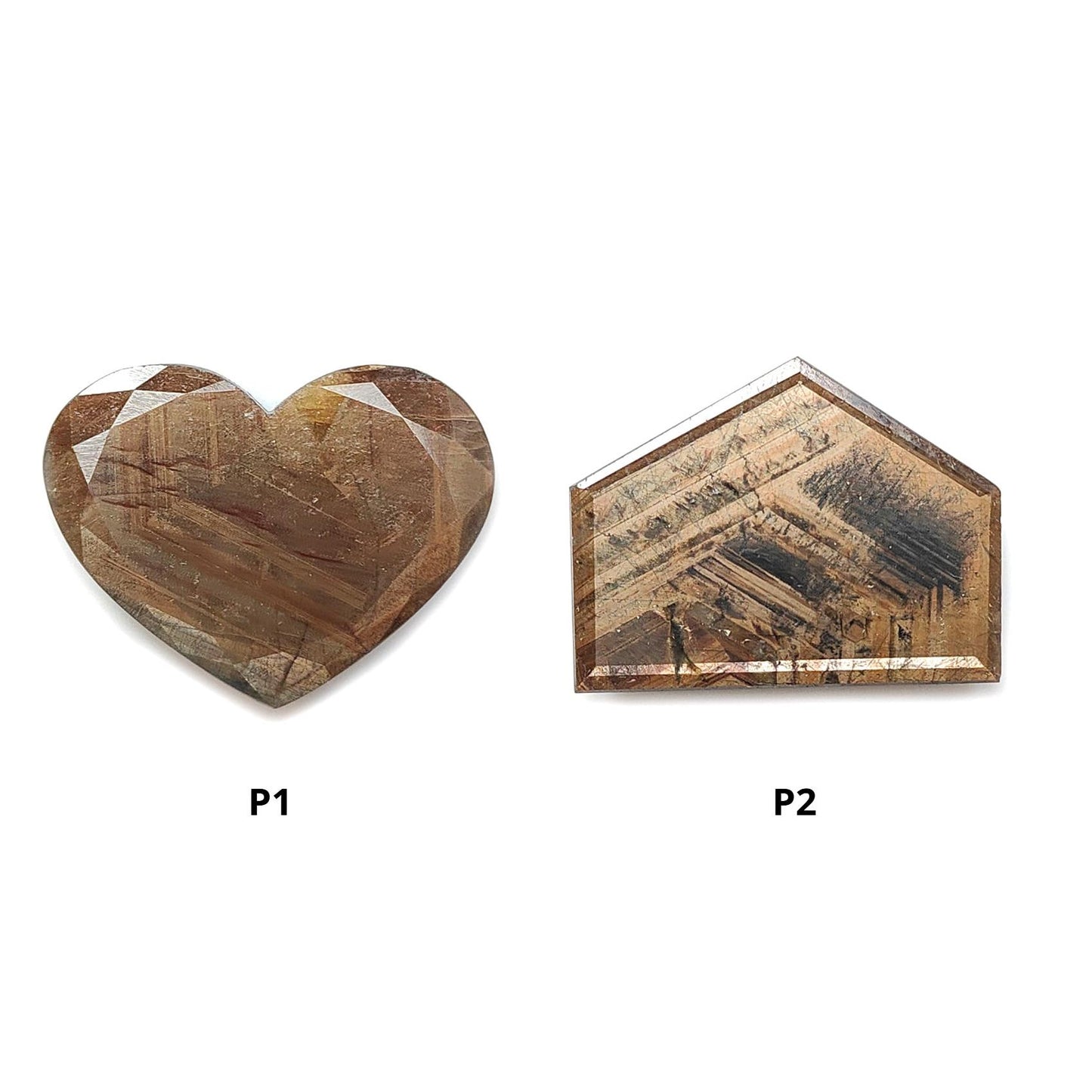 Golden Brown Chocolate Sapphire Gemstone Faceted Cut: Natural Untreated Unheated Sapphire Heart, Fancy Shape 1pc for Jewelry