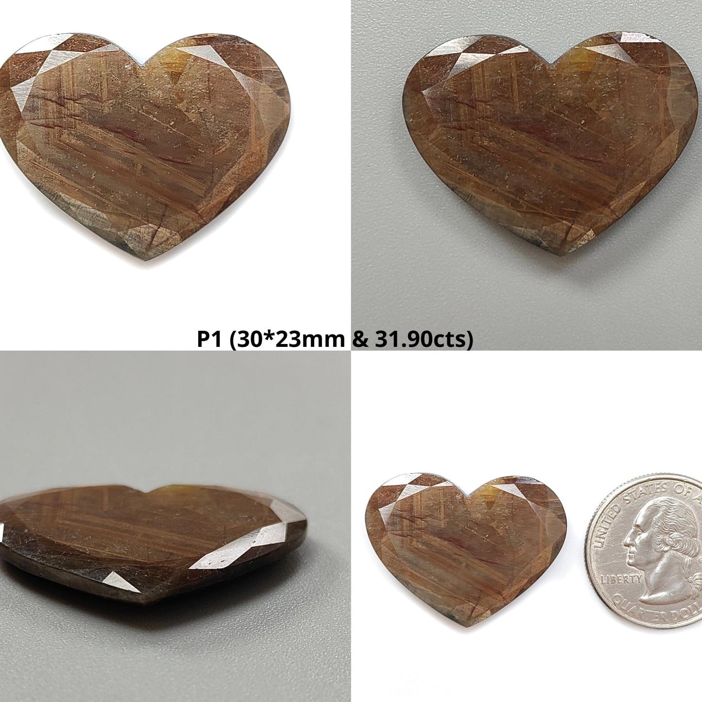 Golden Brown Chocolate Sapphire Gemstone Faceted Cut: Natural Untreated Unheated Sapphire Heart, Fancy Shape 1pc for Jewelry