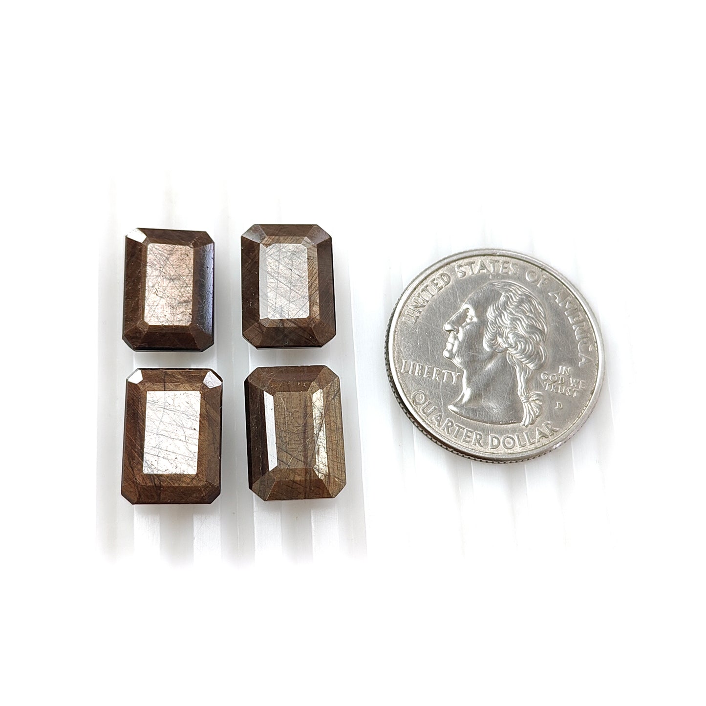 40.70cts Golden, Chocolate Sapphire Faceted Cut Gemstone Natural Untreated Baguette Shape