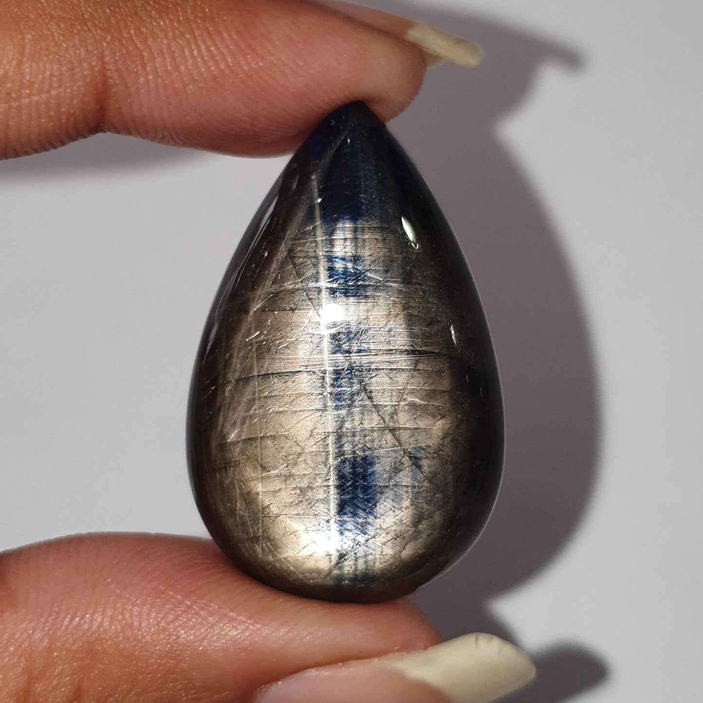Star Sapphire Gemstone Cabochon: Natural Untreated Blue, Golden Brown Sapphire Oval Pear Shape Cabochon 1pc for Jewelry September Birthstone