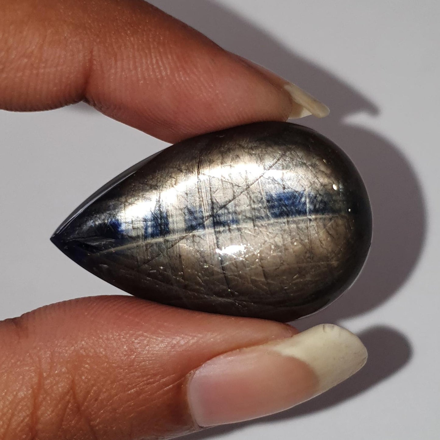 Star Sapphire Gemstone Cabochon: Natural Untreated Blue, Golden Brown Sapphire Oval Pear Shape Cabochon 1pc for Jewelry September Birthstone