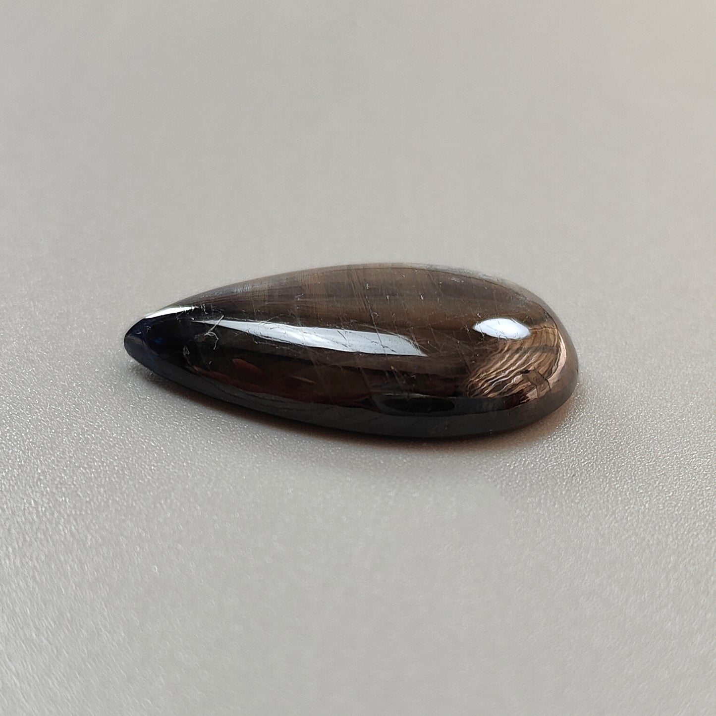 49.10cts Natural Untreated Star Golden Chocolate Sapphire Gemstone Pear Shape Cabochon 33*21mm