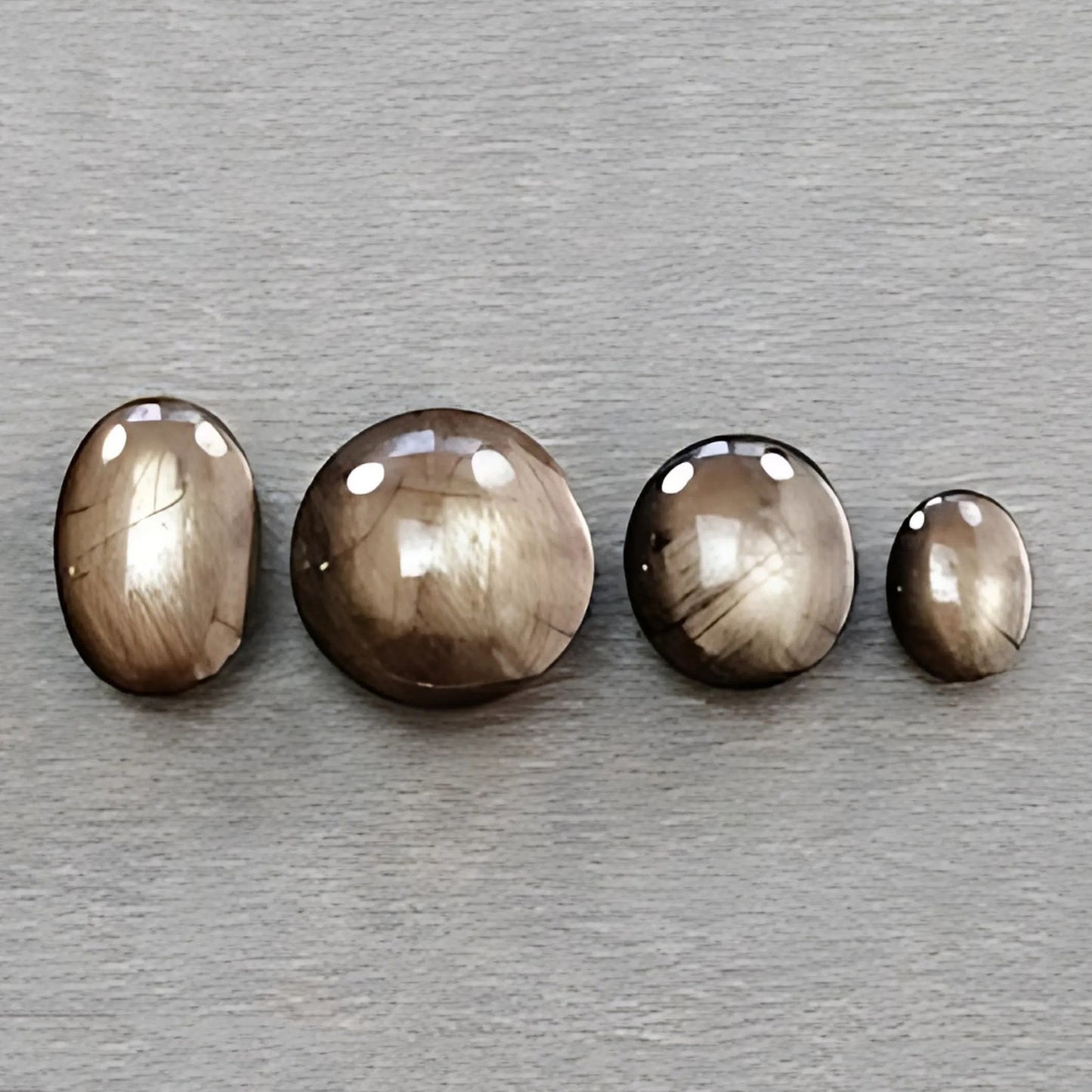 23.30cts Natural Untreated Golden Chocolate Star Sapphire Gemstone Oval Shape Cabochon 7.5*6mm - 12mm 4pcs