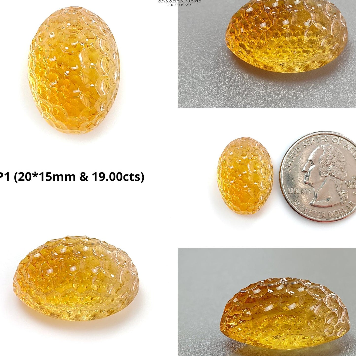 Citrine Gemstone Carving: Natural Untreated Unheated Yellow Citrine Hand Carved Oval Shape 1pc For Jewelry