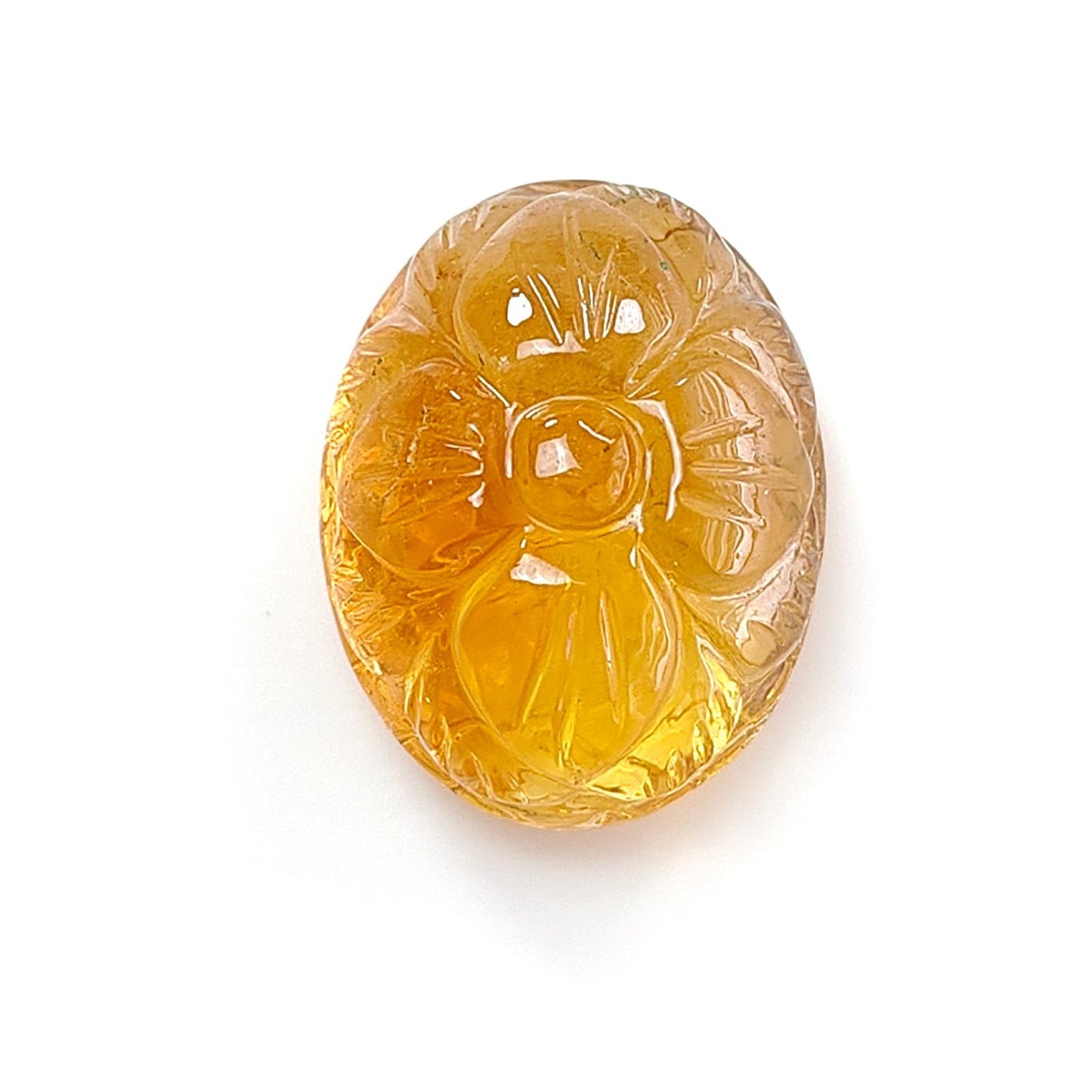Citrine & Amethyst Quartz Gemstone Carving: Natural Untreated Yellow Citrine Purple Amethyst Hand Carved Oval Cushion Shape 1pc For Jewelry