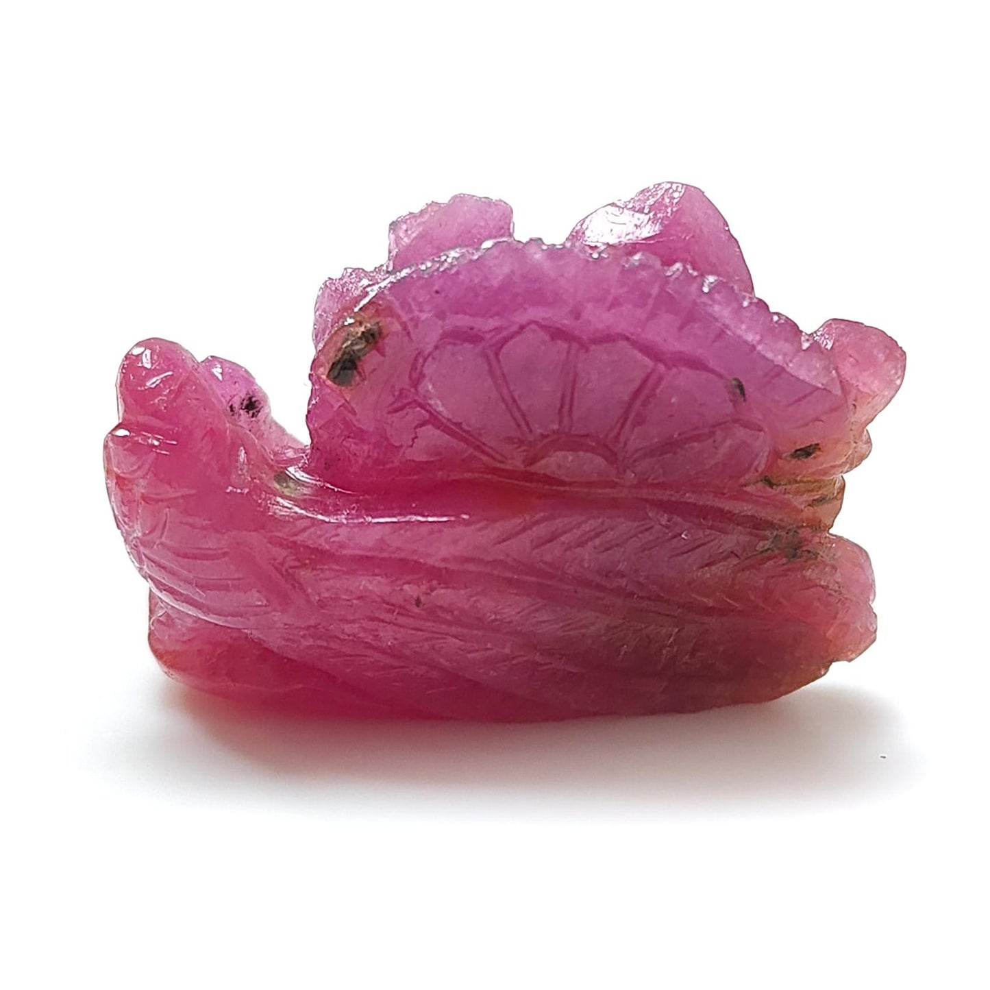 Ruby Gemstone Sculpture Figurine: 88.50cts Natural Untreated Ruby Lord Ganesha Idol Carving 32*23mm July Birthstone
