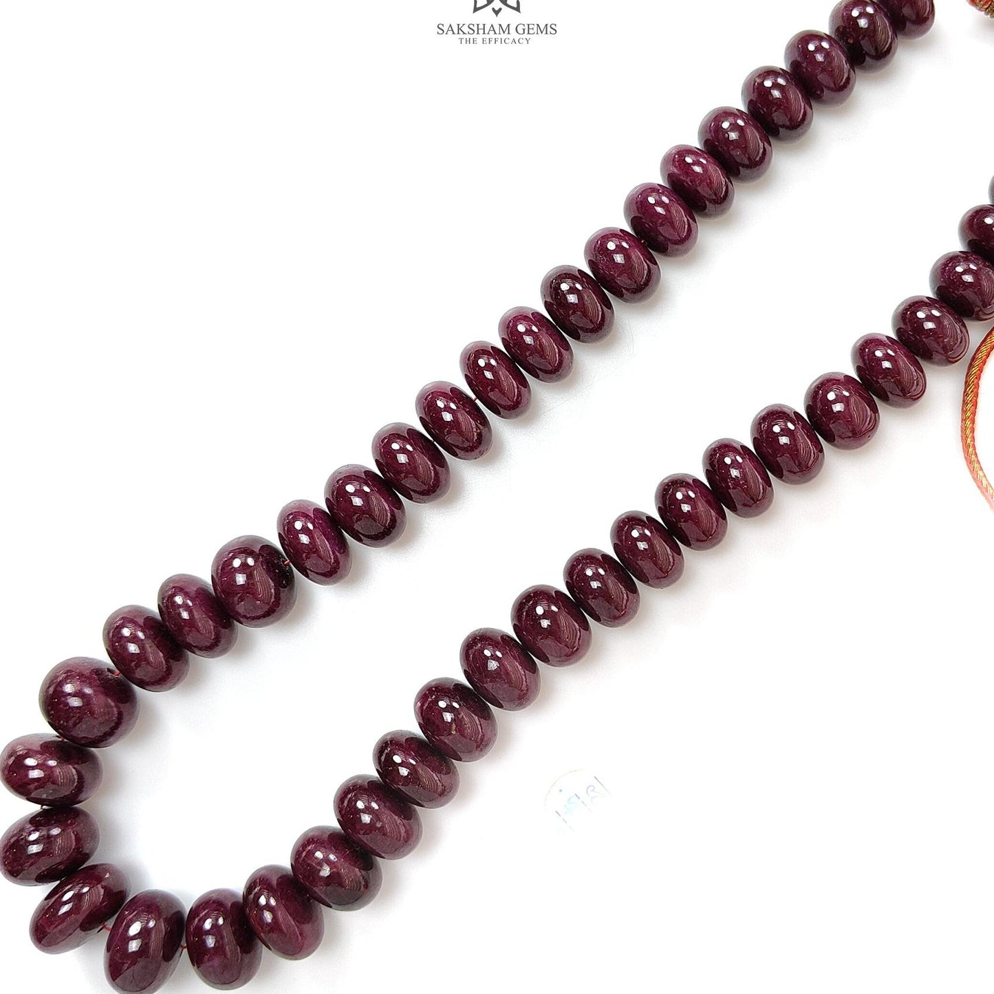 Ruby Gemstone Rondelle Necklace : 1685.00cts Natural Untreated Red Ruby Plain Necklace 15mm - 20mm 20"