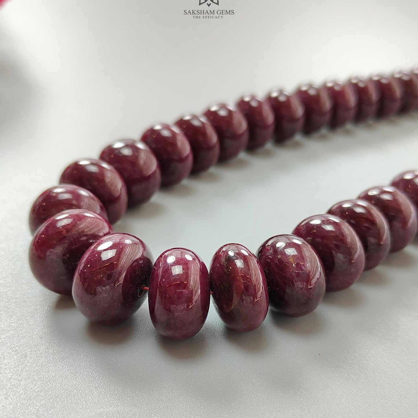 Ruby Gemstone Rondelle Necklace : 1685.00cts Natural Untreated Red Ruby Plain Necklace 15mm - 20mm 20"