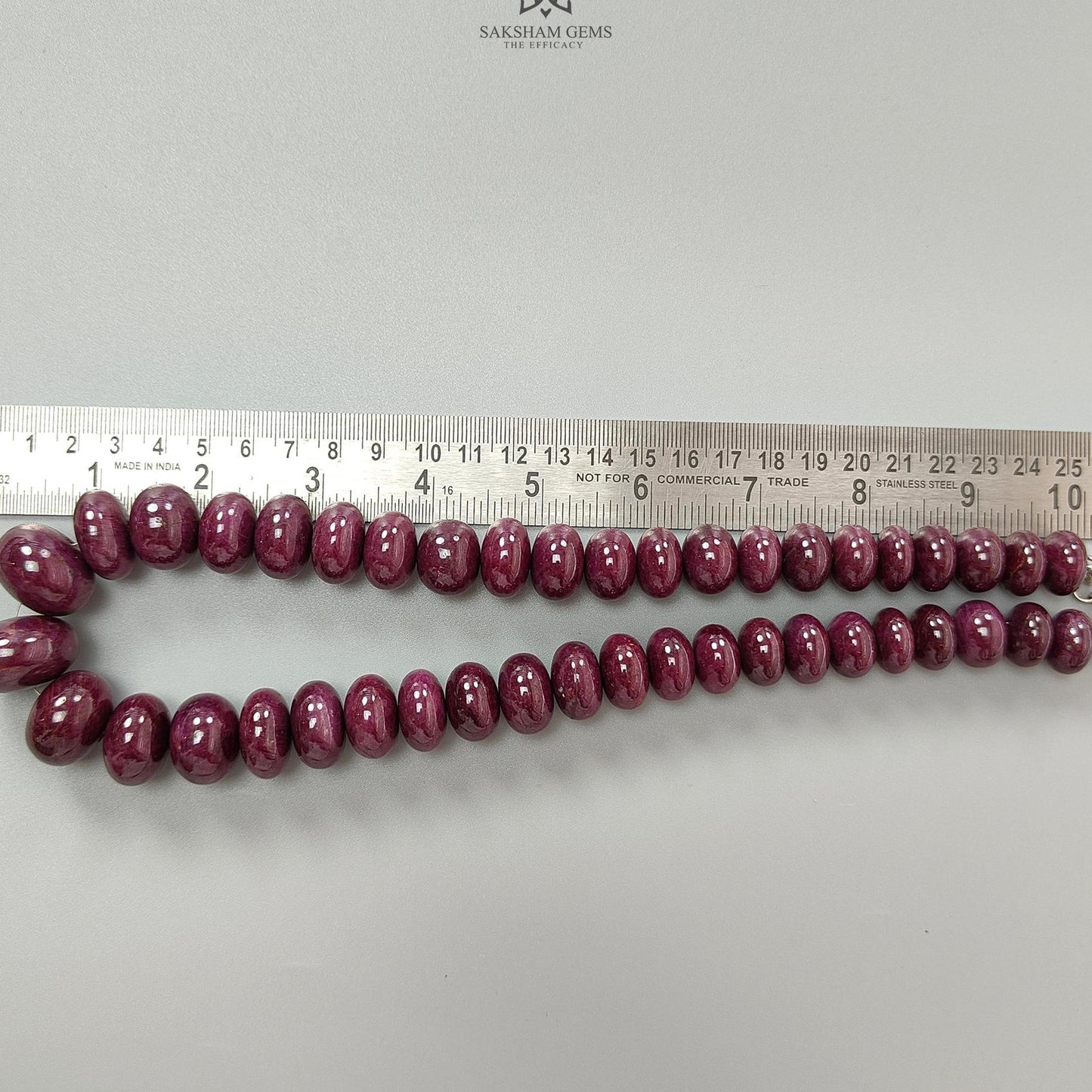 Ruby Gemstone Rondelle Necklace : 1794.80cts 925 Sterling Silver Natural Untreated Red Ruby Plain Necklace 15mm - 26mm 20"