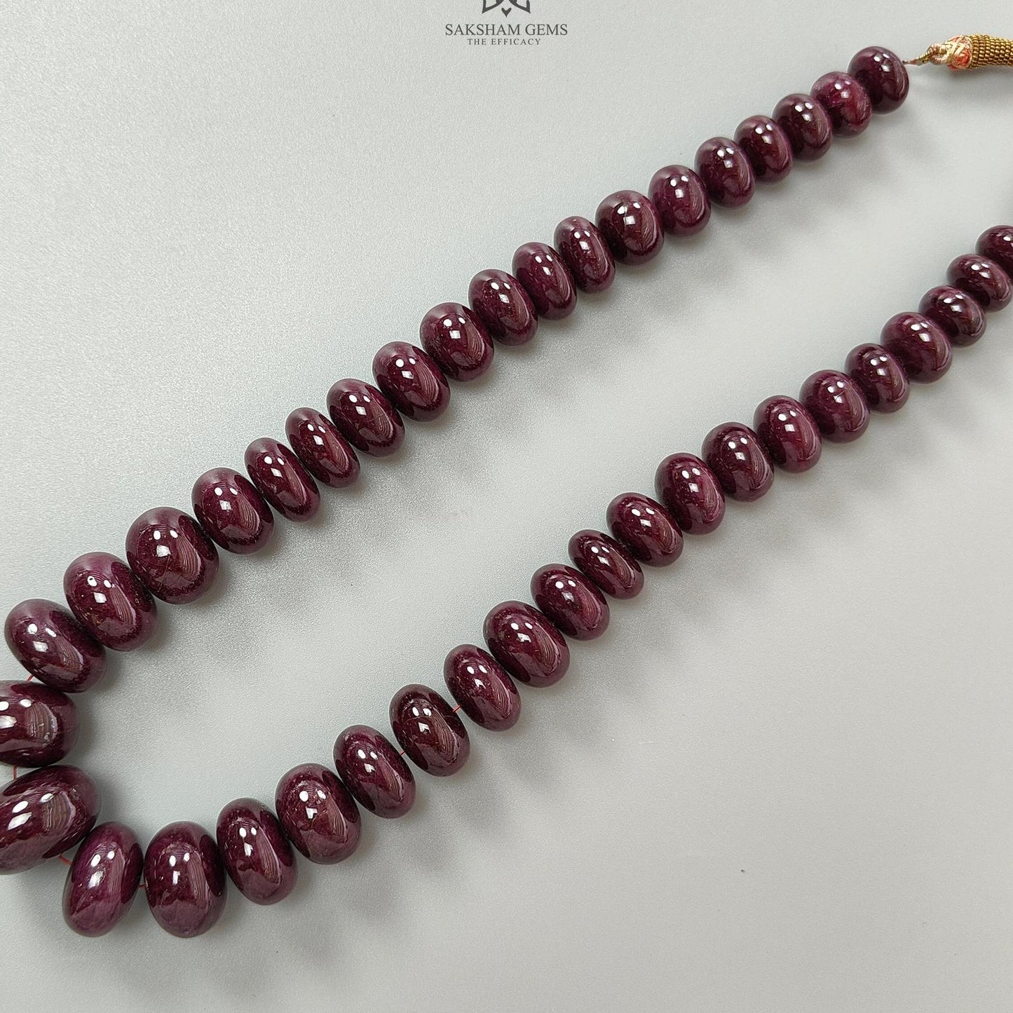 Ruby Gemstone Rondelle Necklace : 2239.90cts Natural Untreated Red Ruby Plain 15mm-29mm 20"