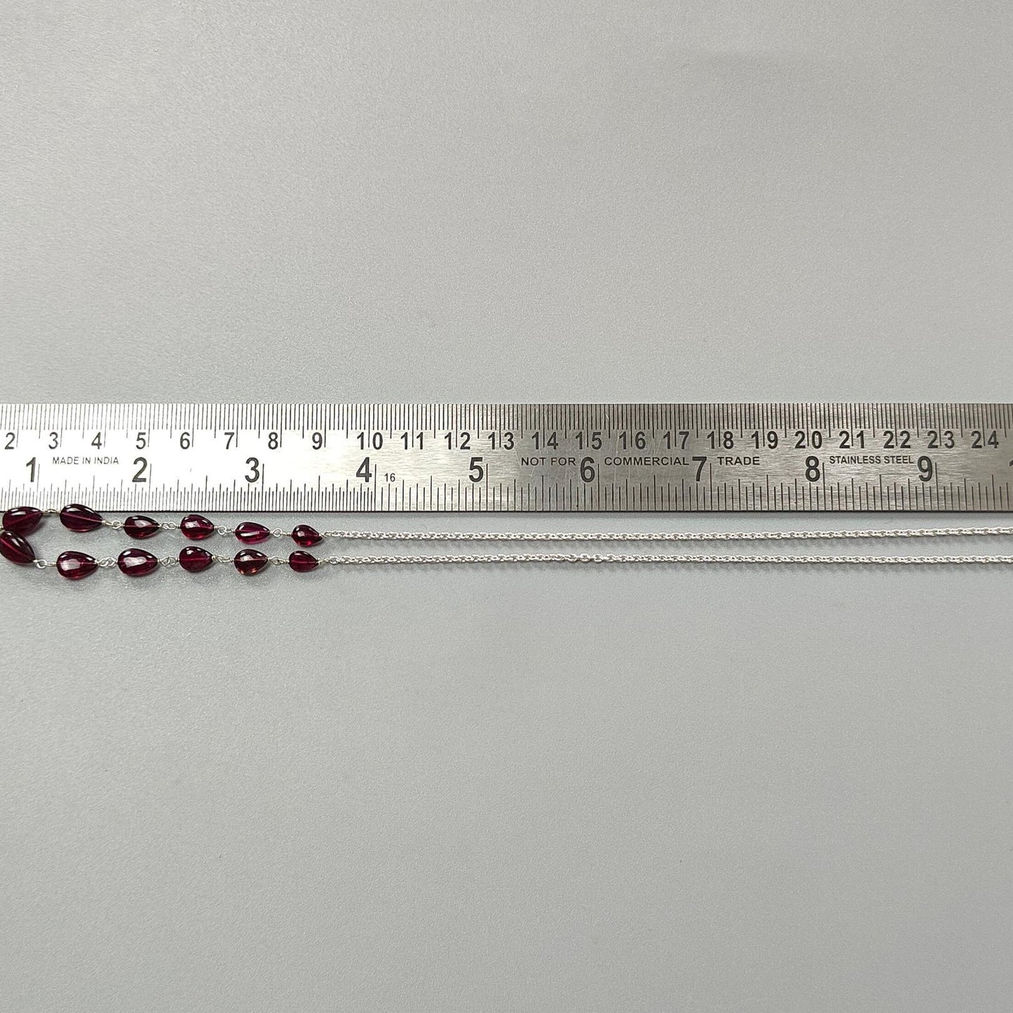 Rubellite Pink Tourmaline Beads Chain Necklace: 34.50cts Natural Untreated Tourmaline 925 Sterling Silver Plain Oval 6*4.5mm - 9*7mm 20"