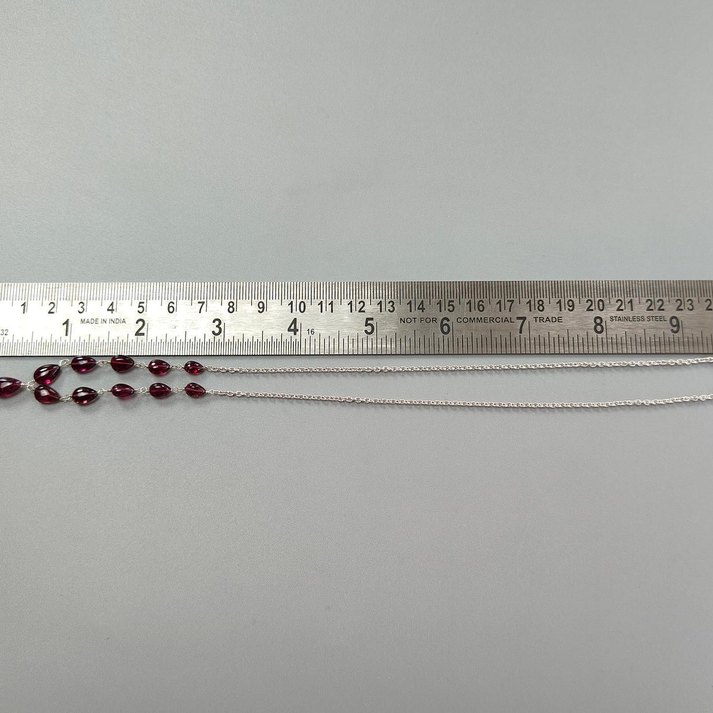 Rubellite Tourmaline Necklace: 32.00cts Natural Untreated Pink Tourmaline 925 Sterling Silver Plain Pear 5*4mm - 9*6mm 20"