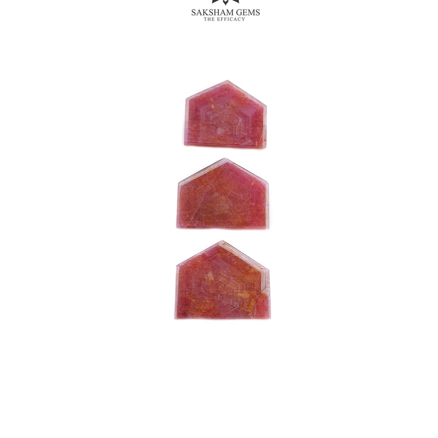 Rosemary Sapphire Gemstone Flat Slices : 84.00cts Natural Untreated Pink Sheen Sapphire Uneven Shape 21*25mm - 22*27mm 3pcs