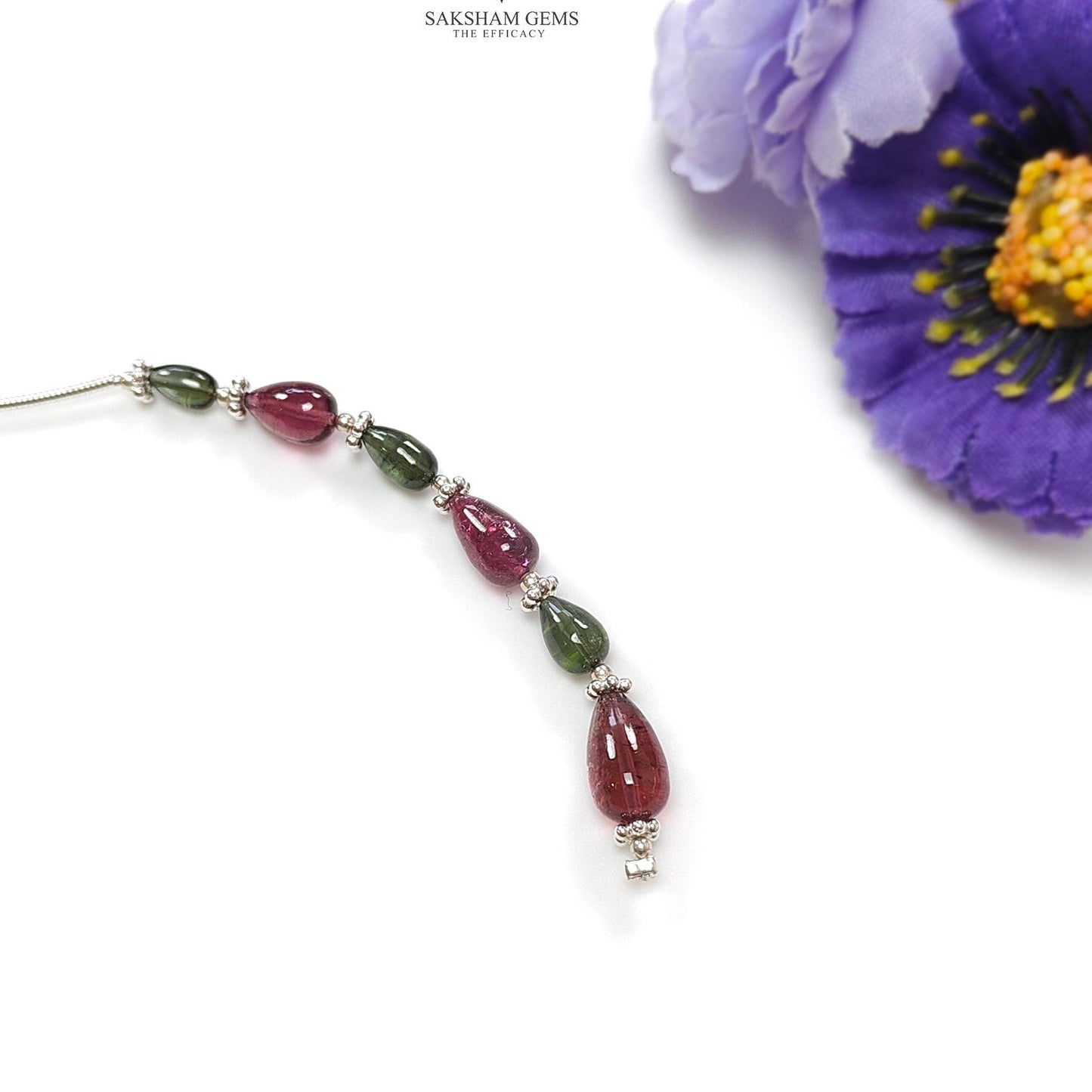 Watermelon Tourmaline Gemstone Loose Beads : 9.30cts Natural Multi Color Tourmaline Plain Teardrops Nuggets 5.5mm - 10mm