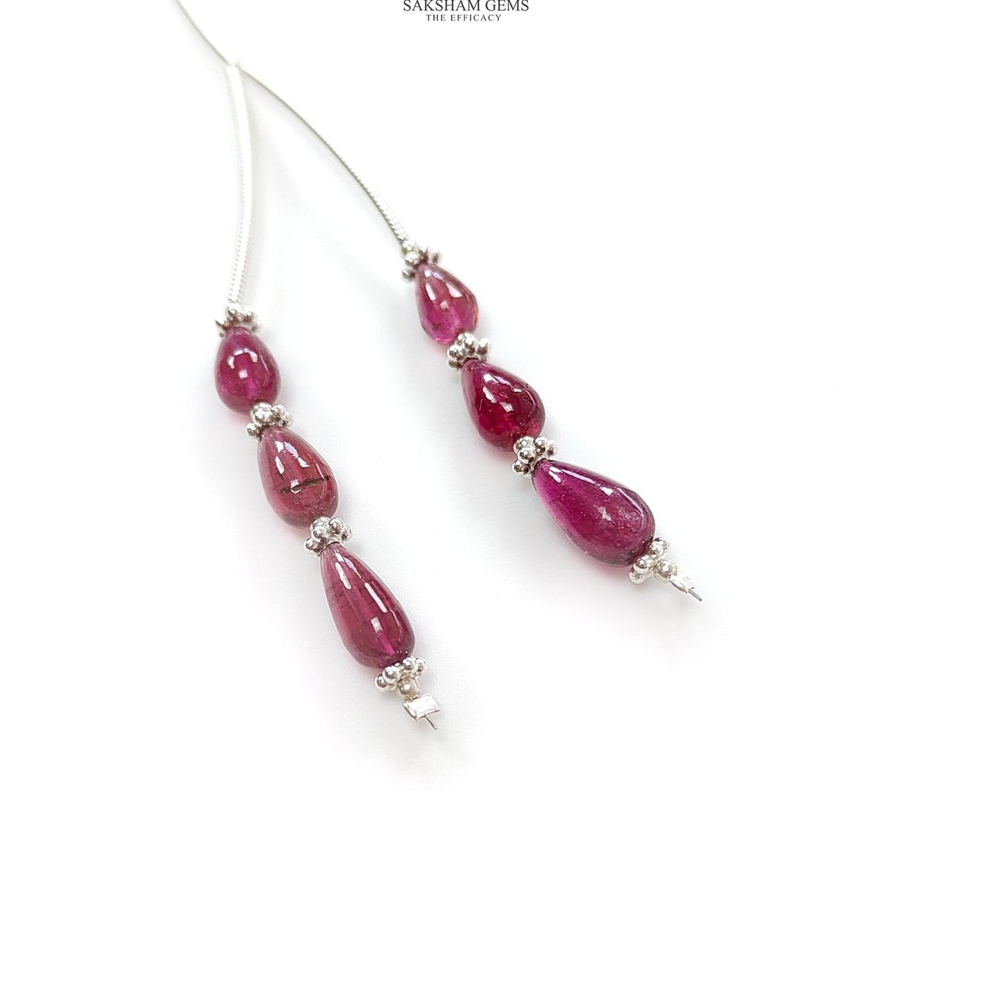 Rubellite Tourmaline Gemstone Loose Beads : 10.00cts Natural Untreated Tourmaline Plain Teardrops Nuggets 7.5mm - 10mm