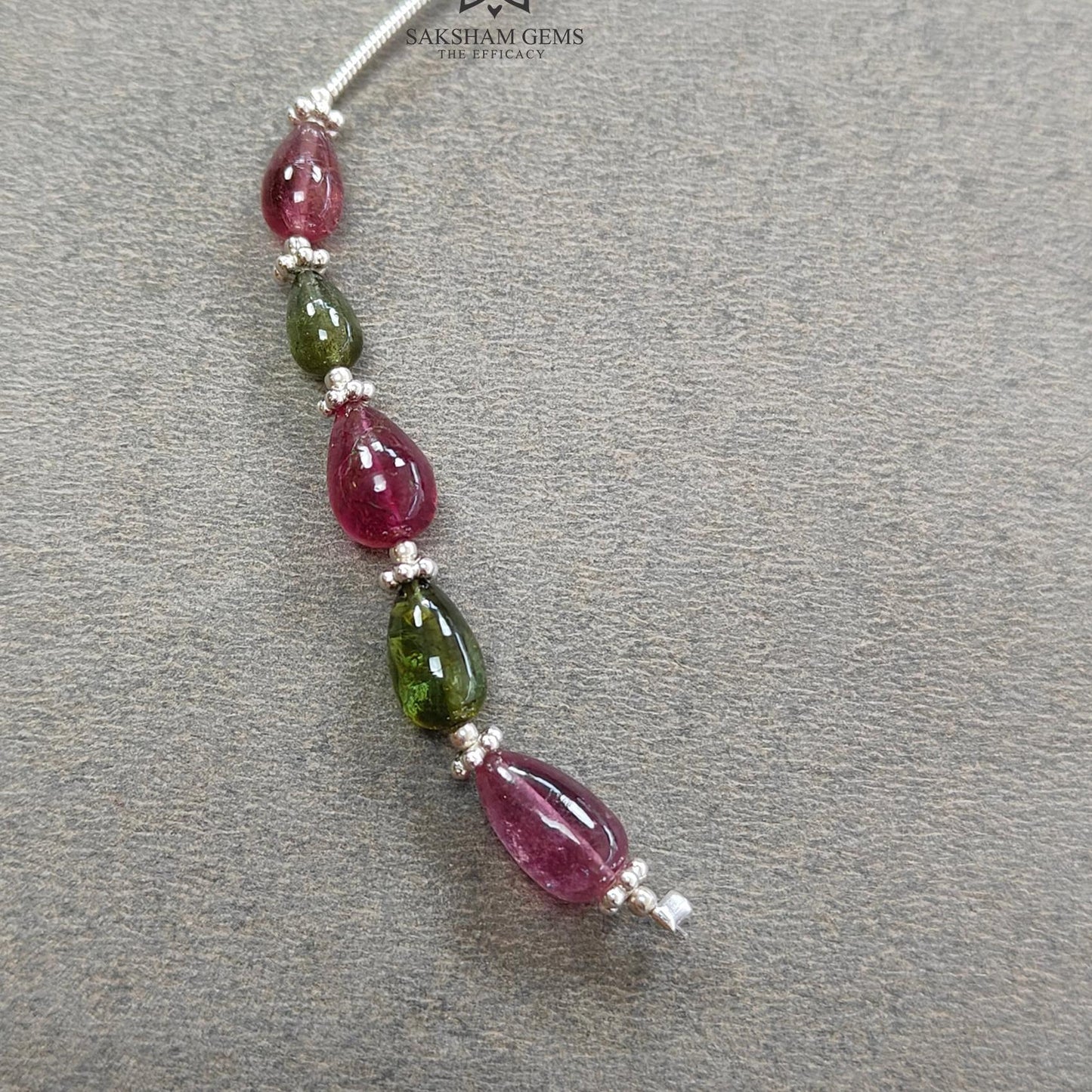 Watermelon Tourmaline Gemstone Loose Beads : 10.25cts Natural Multi Color Tourmaline Plain Teardrops Nuggets 8mm - 10mm