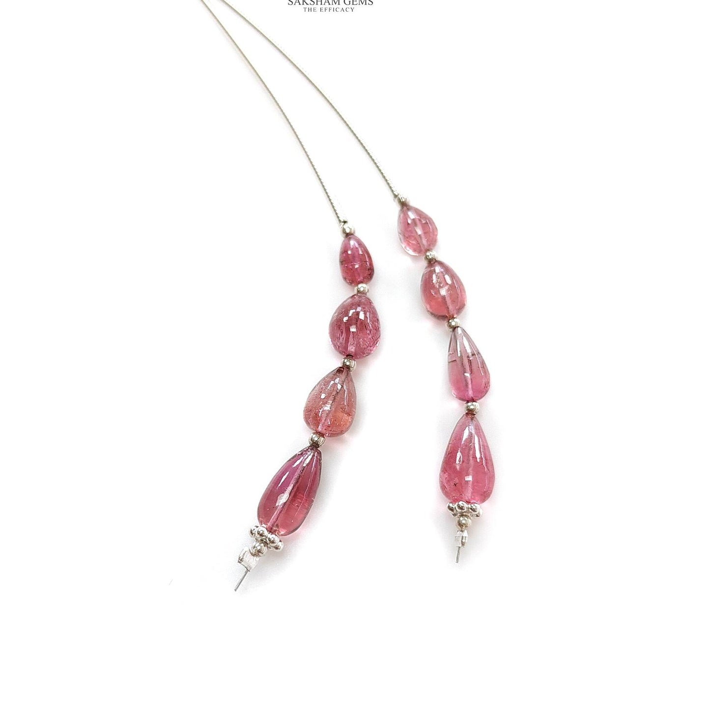 Rubellite Tourmaline Gemstone Loose Beads : 11.20cts Natural Untreated Tourmaline Plain Teardrops Nuggets 5.5mm - 10mm