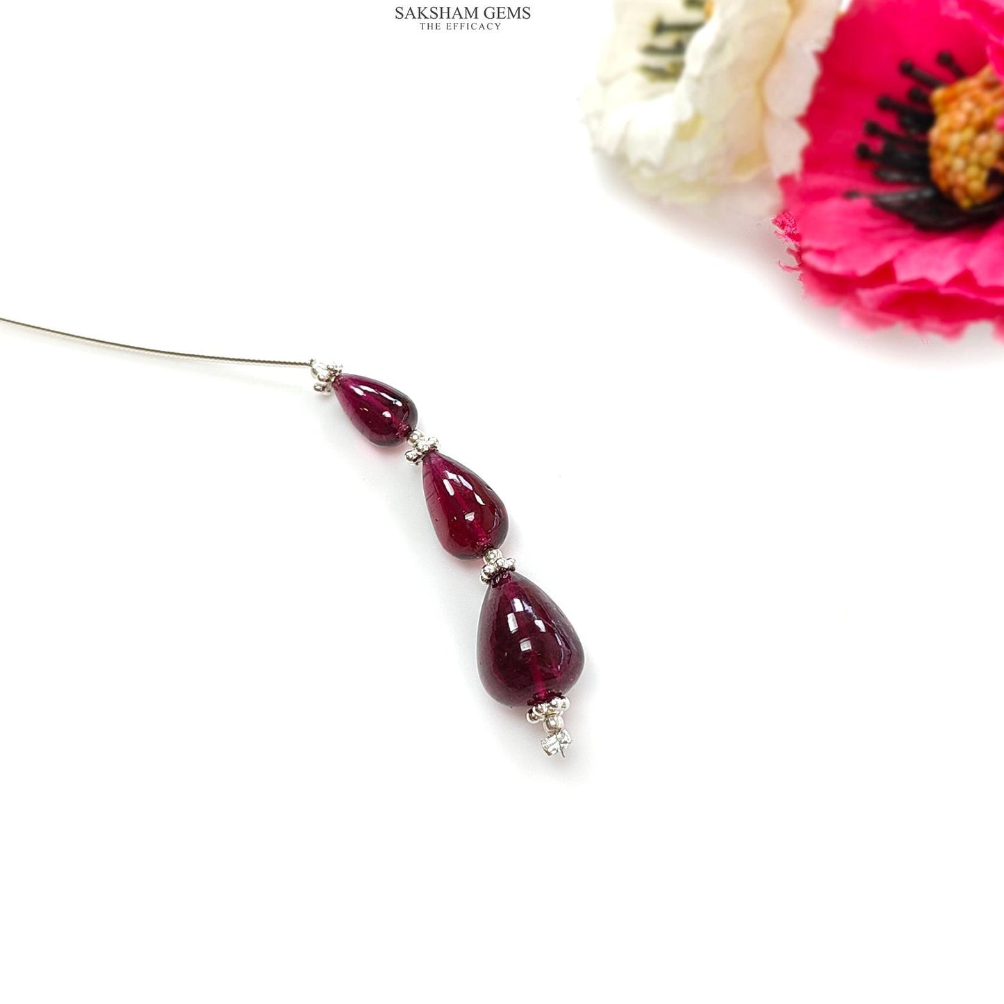 Rubellite Tourmaline Gemstone Loose Beads : 12.70cts Natural Untreated Tourmaline Plain Teardrops Nuggets 8.5mm - 12mm