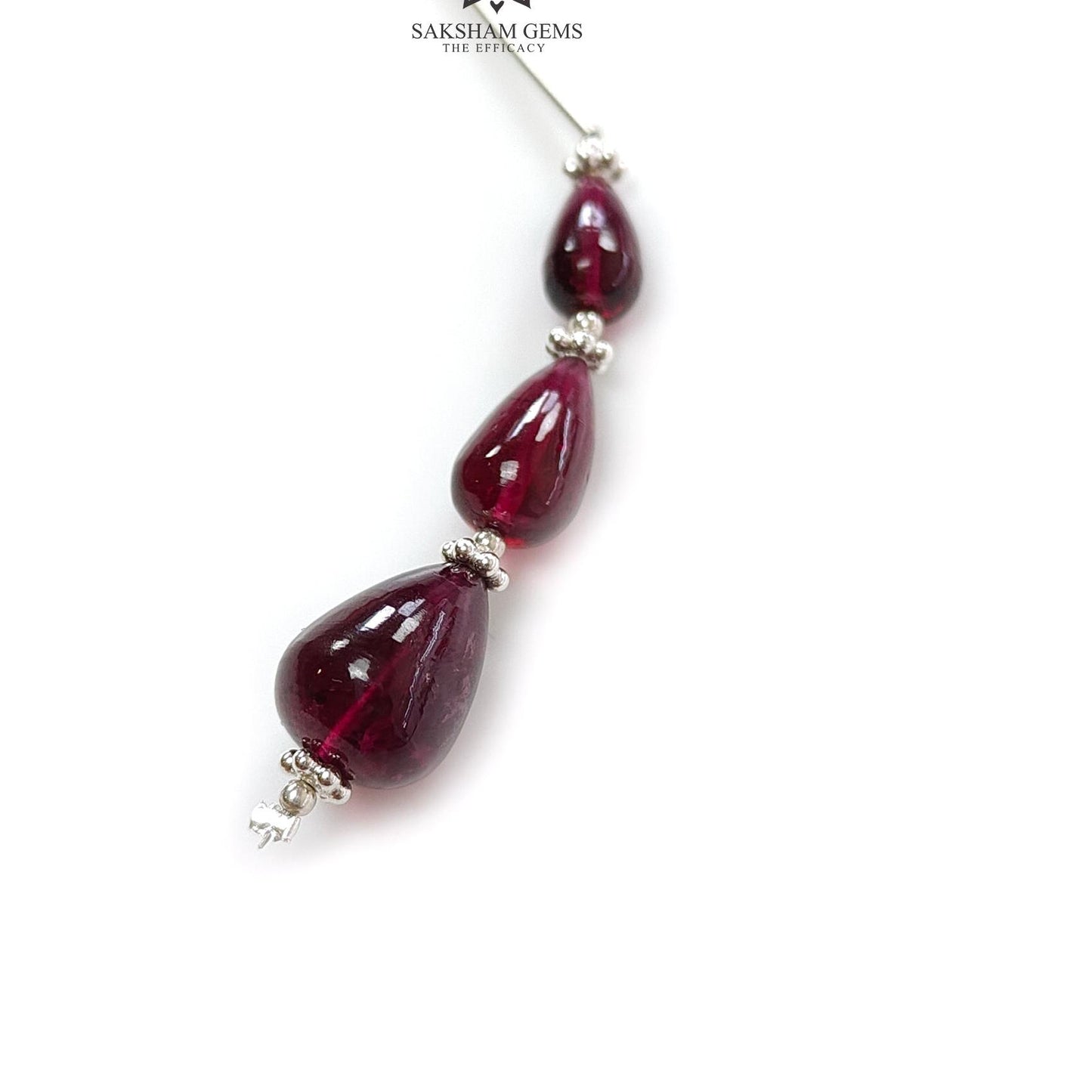 Rubellite Tourmaline Gemstone Loose Beads : 12.70cts Natural Untreated Tourmaline Plain Teardrops Nuggets 8.5mm - 12mm