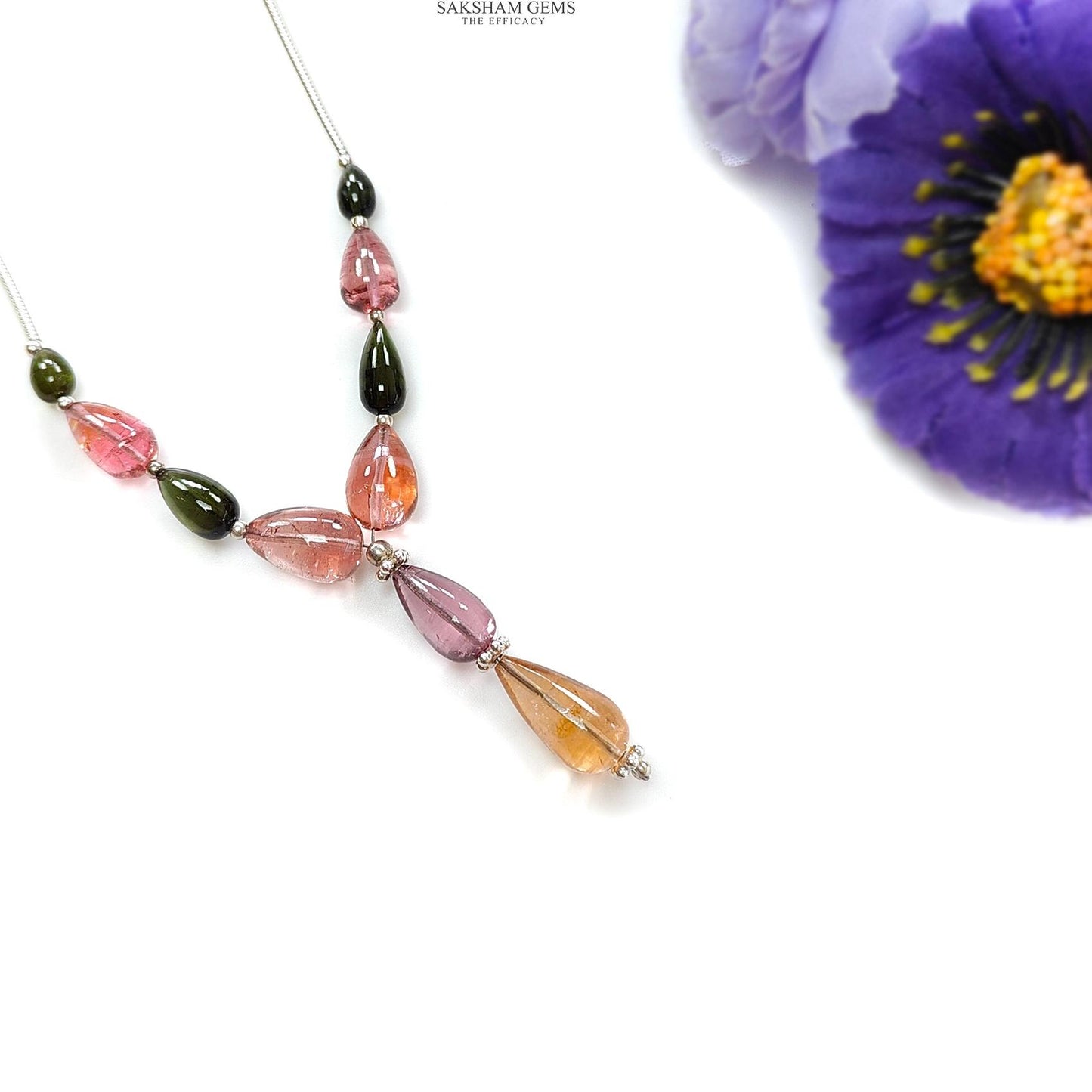 Watermelon Tourmaline Gemstone Loose Beads : 21.15cts Natural Multi Color Tourmaline Plain Teardrops Nuggets 5mm - 12mm