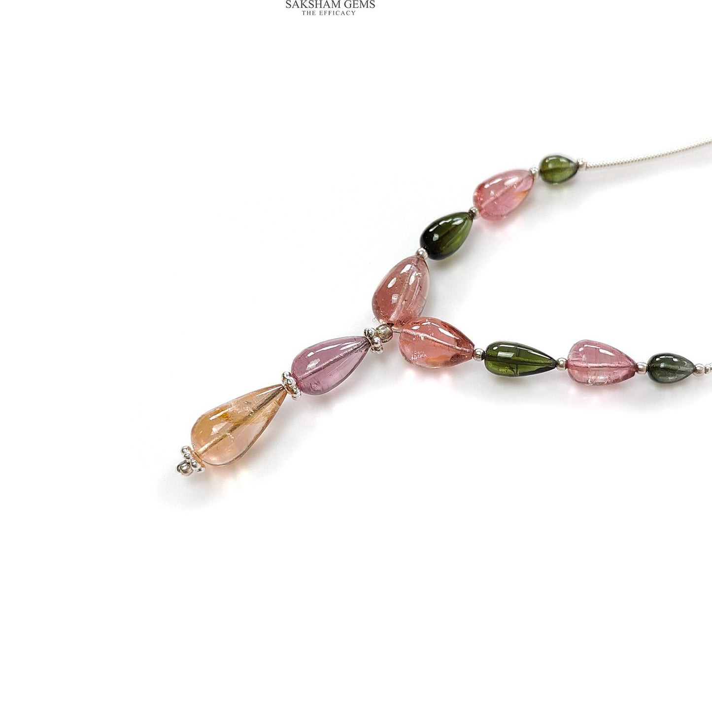 Watermelon Tourmaline Gemstone Loose Beads : 21.15cts Natural Multi Color Tourmaline Plain Teardrops Nuggets 5mm - 12mm