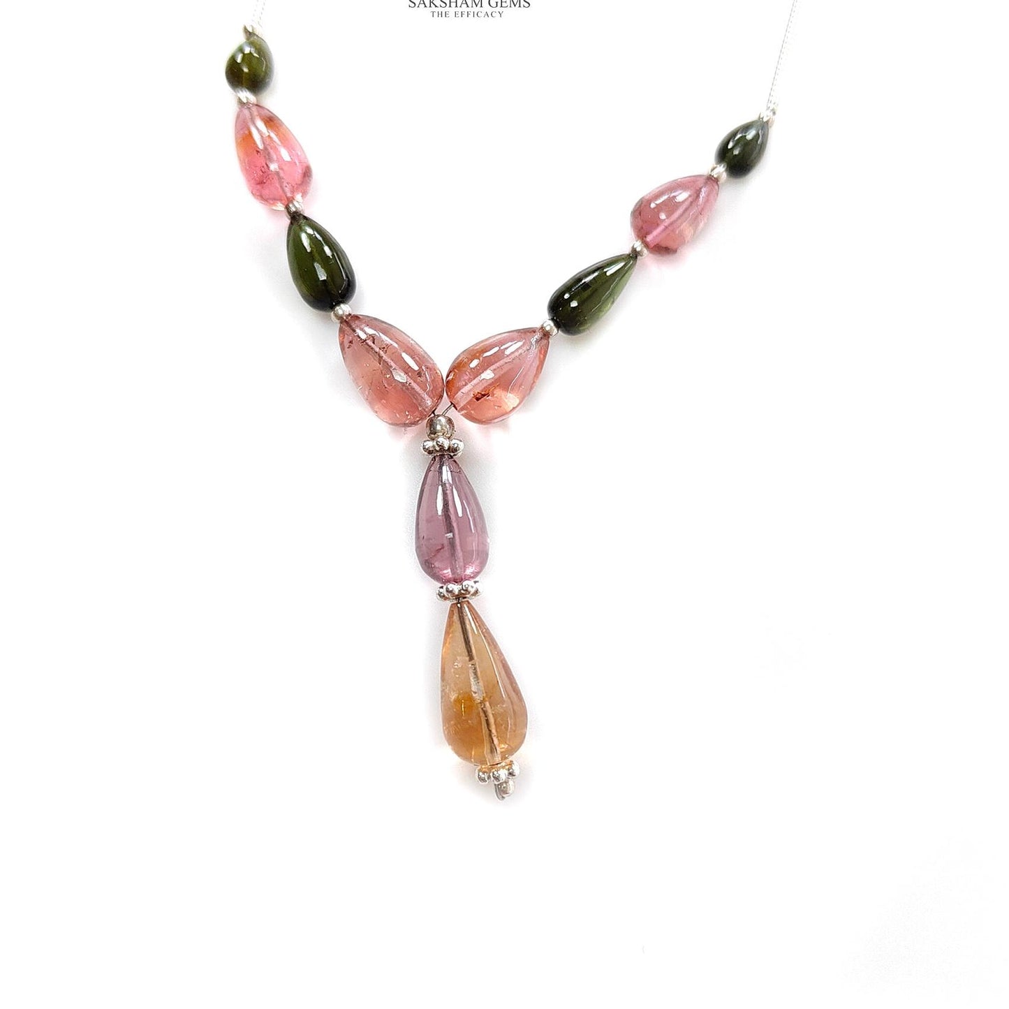 Watermelon Tourmaline Gemstone Loose Beads : 21.15cts Natural Multi Color Tourmaline Plain Teardrops Nuggets 5mm - 12mm
