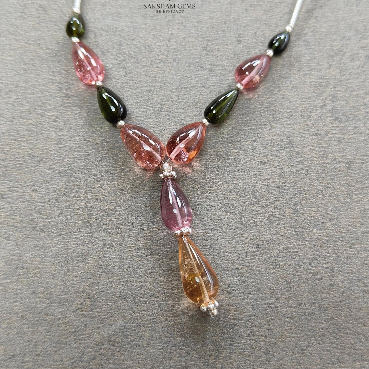 Watermelon Tourmaline Gemstone Loose Beads : 21.15cts Natural Multi Color Tourmaline Plain Teardrops Nuggets 5mm - 12mm
