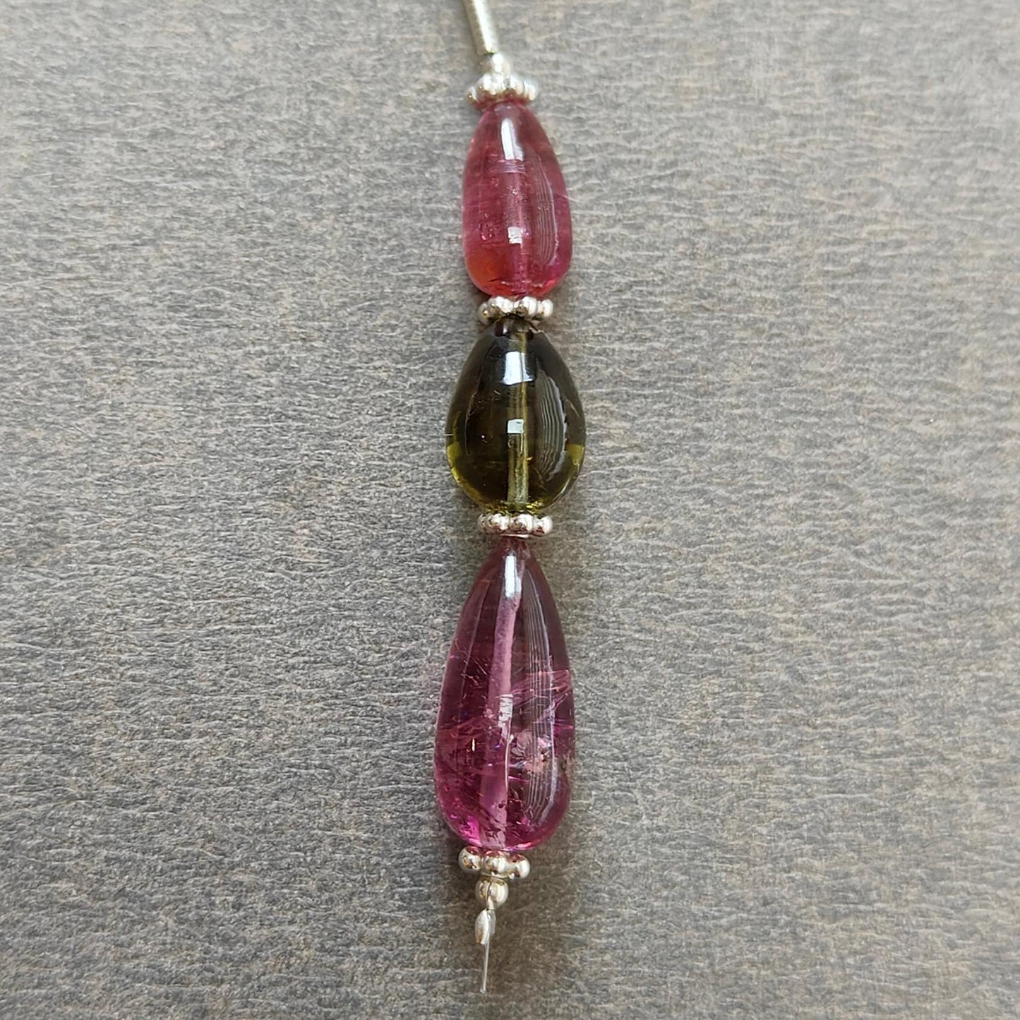 Watermelon Tourmaline Gemstone Loose Beads : 14.00cts Natural Multi Color Tourmaline Plain Teardrops Nuggets 9mm - 15mm