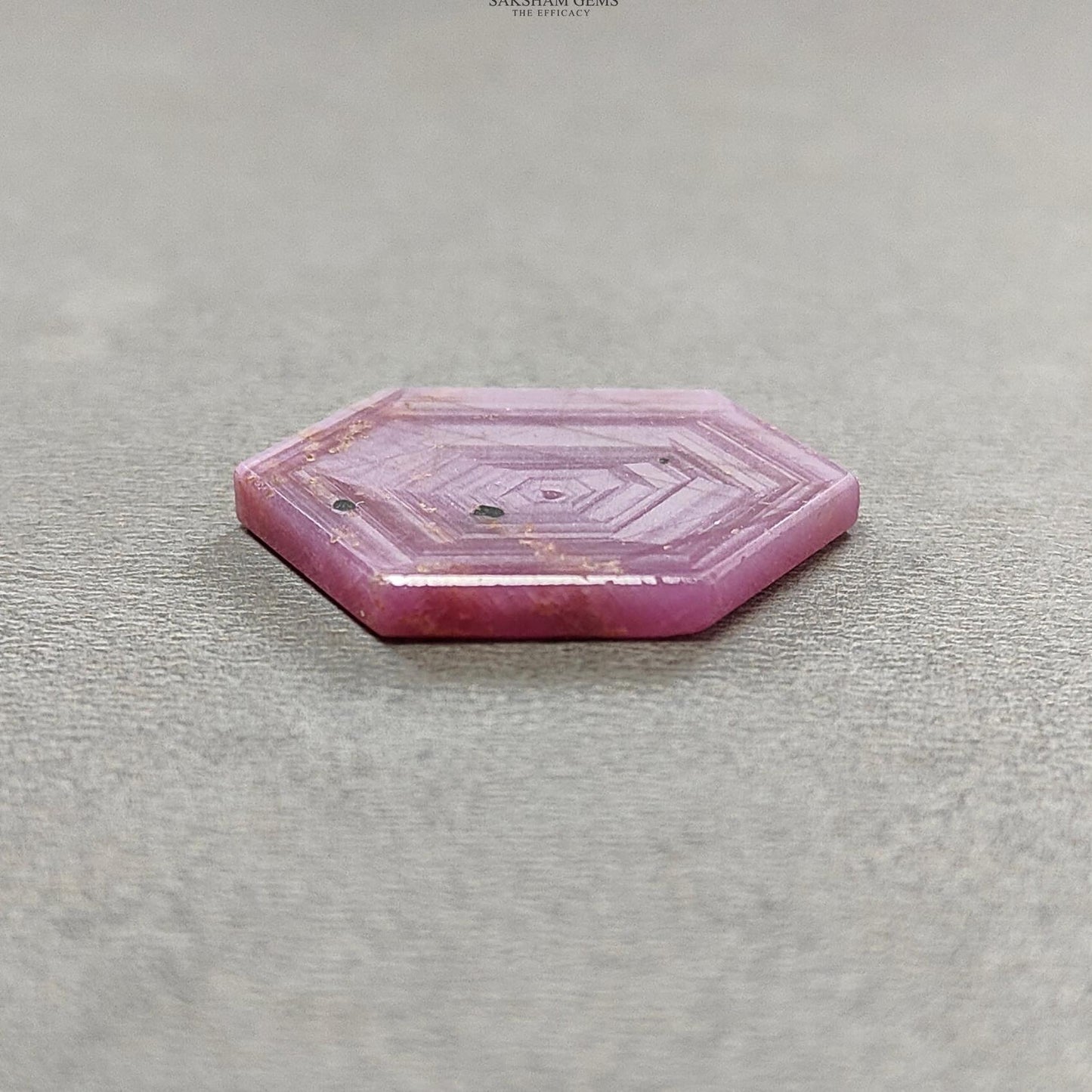 Rosemary Sheen SAPPHIRE Gemstone Flat Slices : Natural Untreated Unheated Pink Sapphire Hexagon Shape 1pc 2pcs Set
