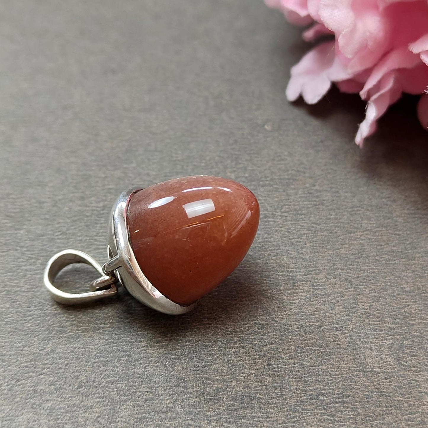 Brown Moonstone Gemstone 925 Sterling Silver Pendant : 14.26gms Fashion XL Size Bullet Pendant With Normal Loop 1.25" Gift For Her