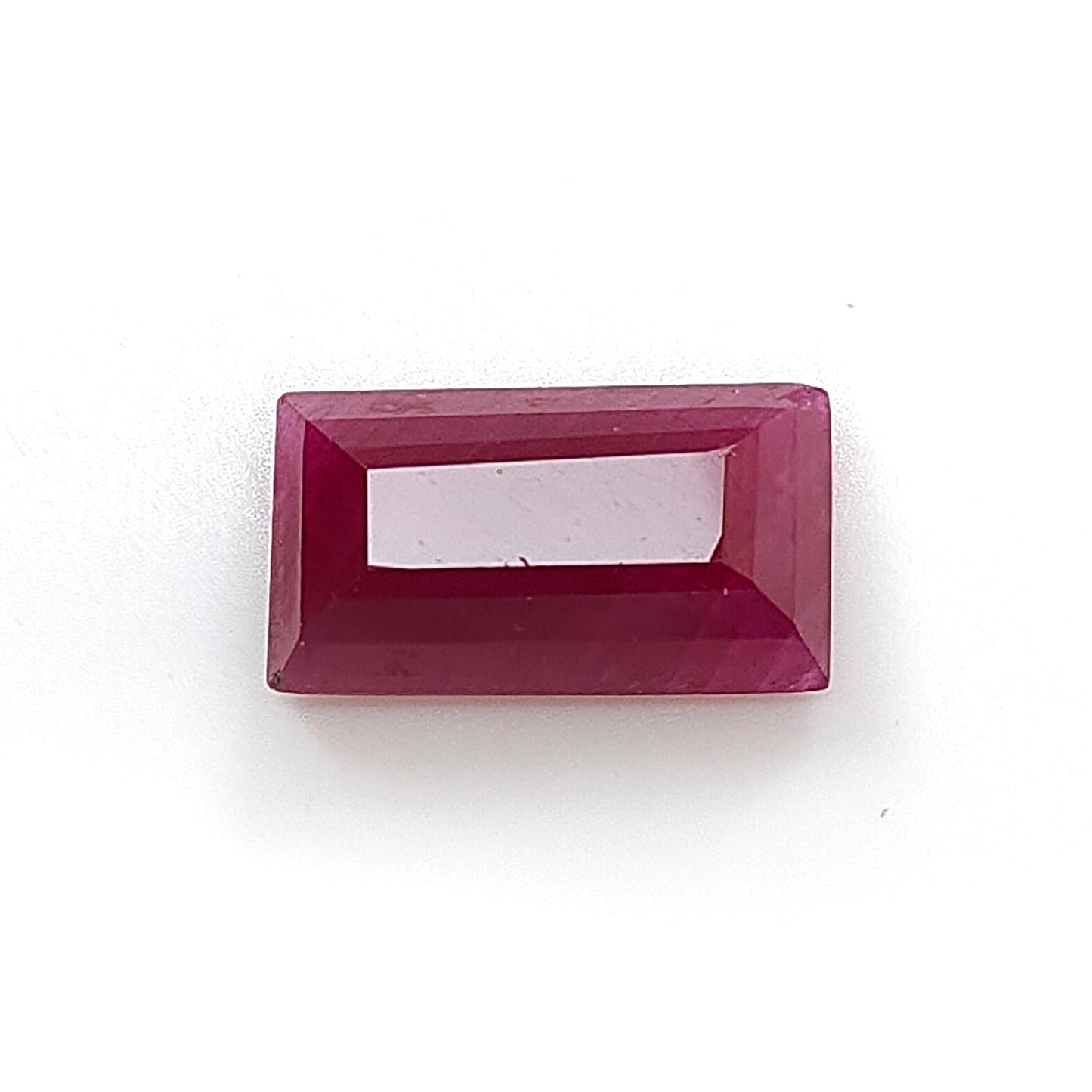 Ruby Gemstone Step Cut : 7.40cts Natural Untreated Unheated Red Ruby Baguette Shape 15*8mm 1pc