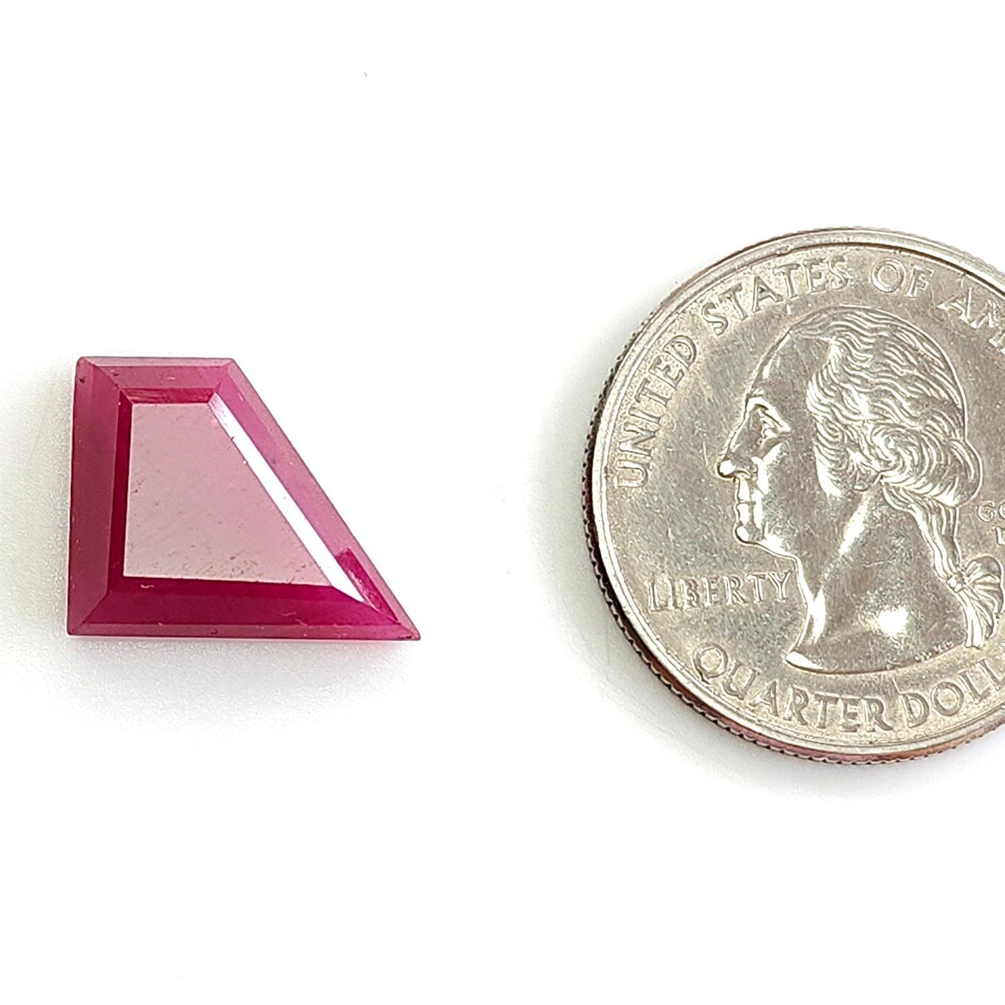 Ruby Gemstone Step Cut : 8.50cts Natural Untreated Unheated Red Ruby Trapezium Shape 16*13mm 1pc