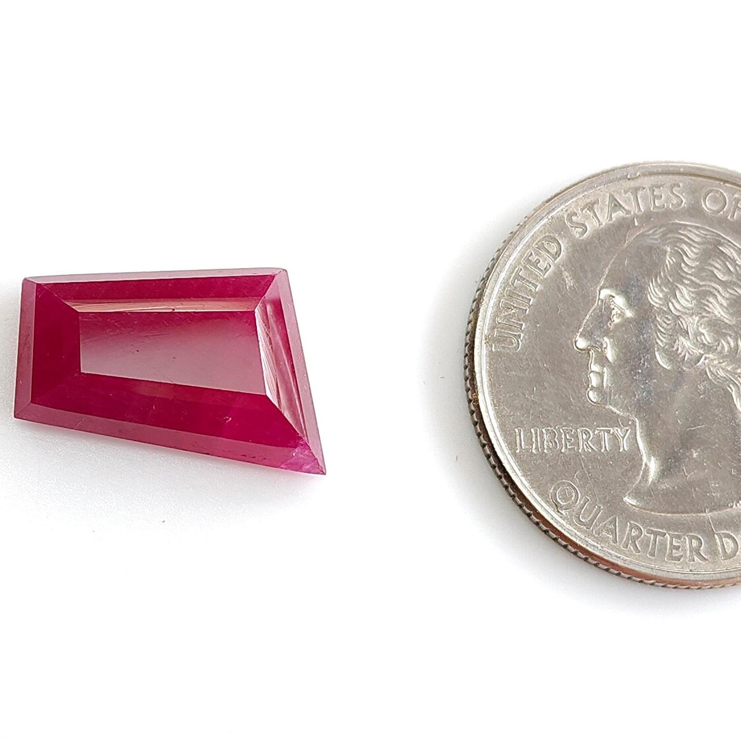 Ruby Gemstone Step Cut : 10.00cts Natural Untreated Unheated Red Ruby Trapezium Shape 18*11mm 1pc