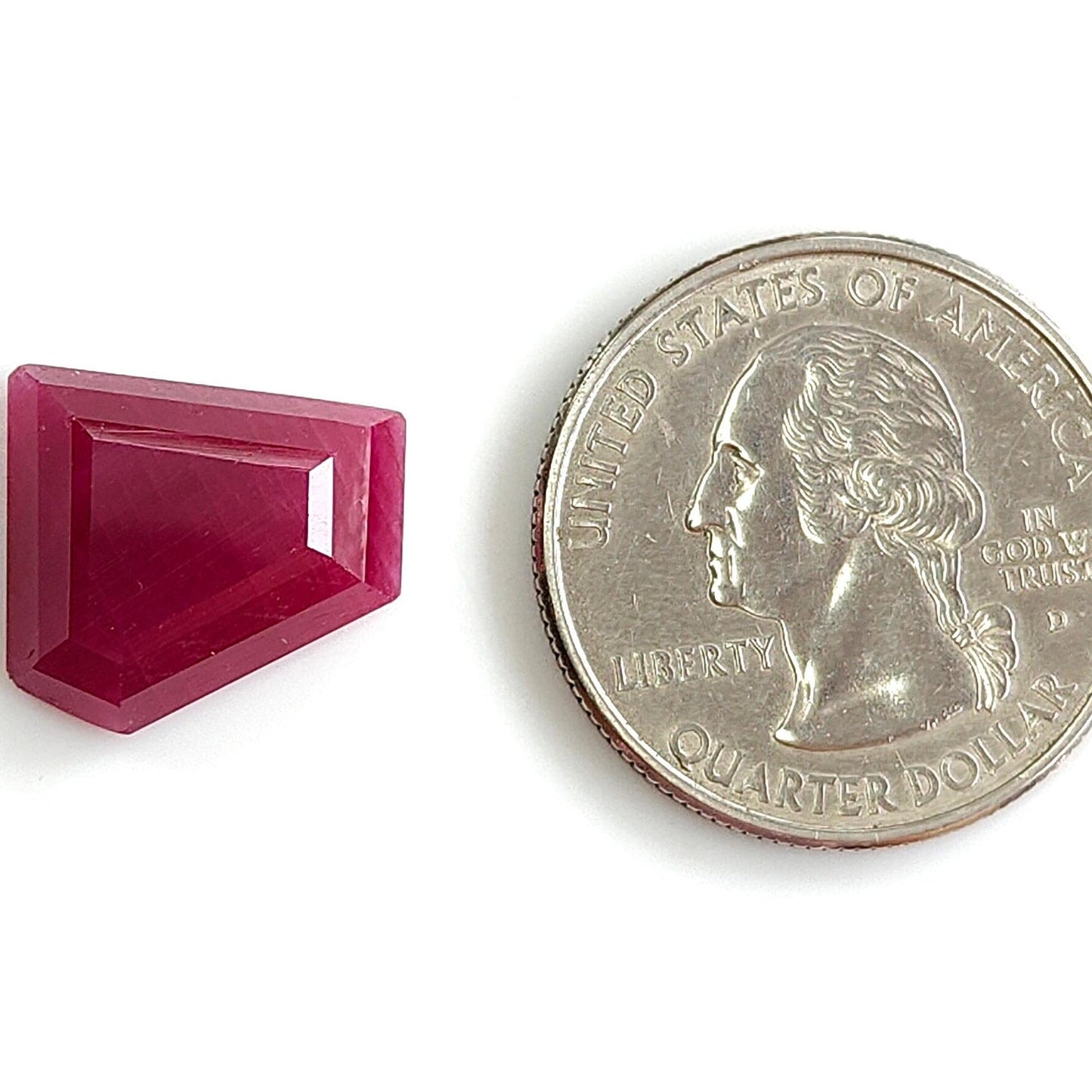 Ruby Gemstone Step Cut : 11.42cts Natural Untreated Unheated Red Ruby Trapezium Shape 14*16mm 1pc