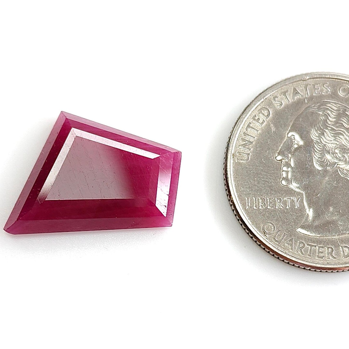 Ruby Gemstone Step Cut : 12.00cts Natural Untreated Unheated Red Ruby Trapezium Shape 17*16mm 1pc