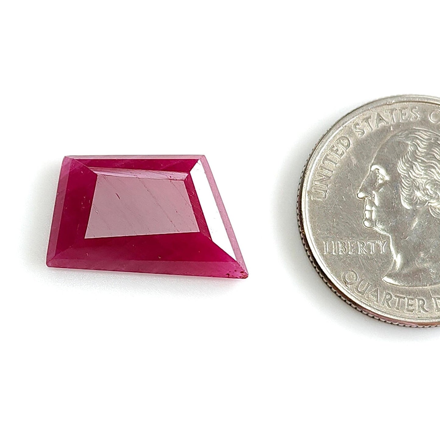 Ruby Gemstone Step Cut :12.10cts Natural Untreated Unheated Red Ruby Trapezium Shape 17*16mm 1pc