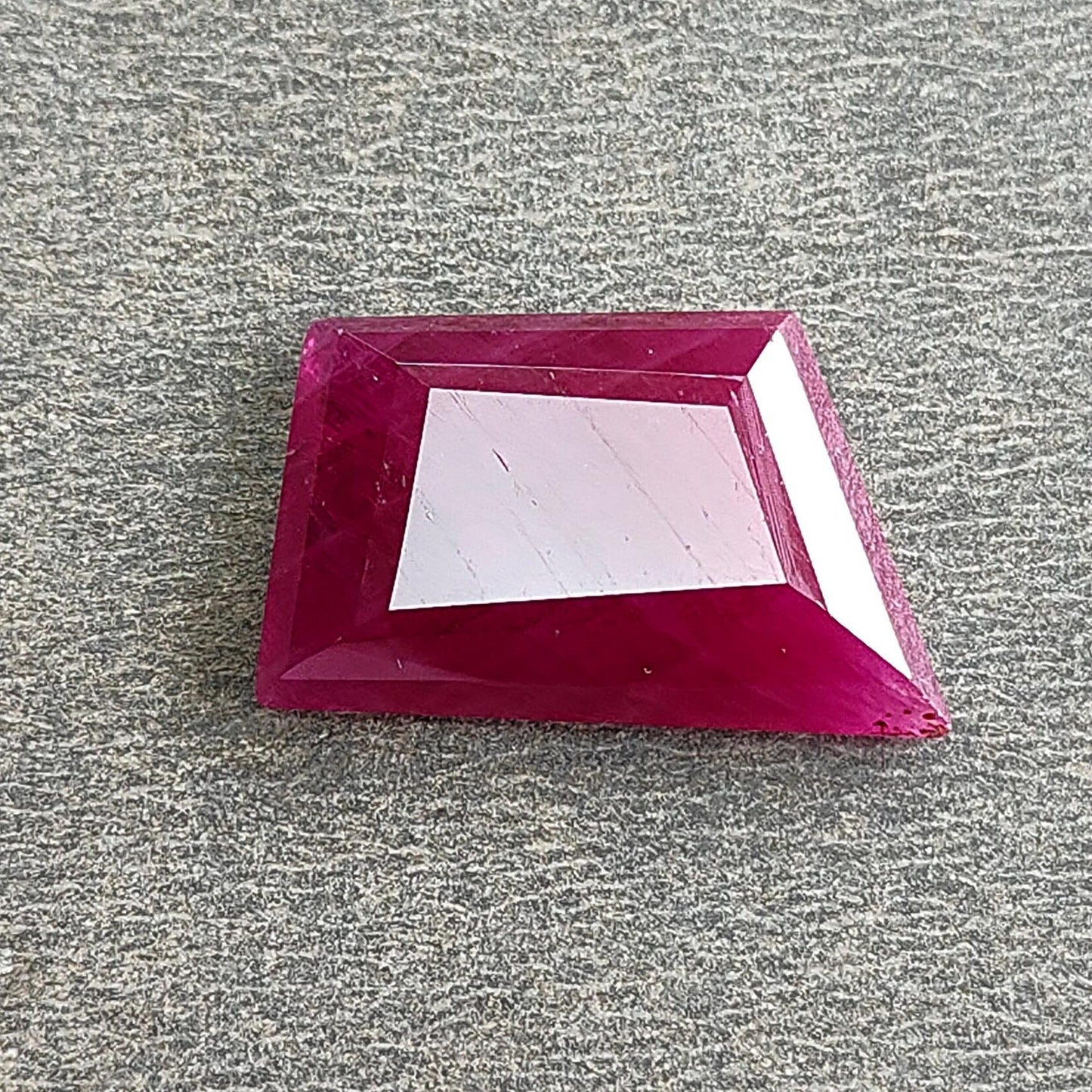 Ruby Gemstone Step Cut :12.10cts Natural Untreated Unheated Red Ruby Trapezium Shape 17*16mm 1pc