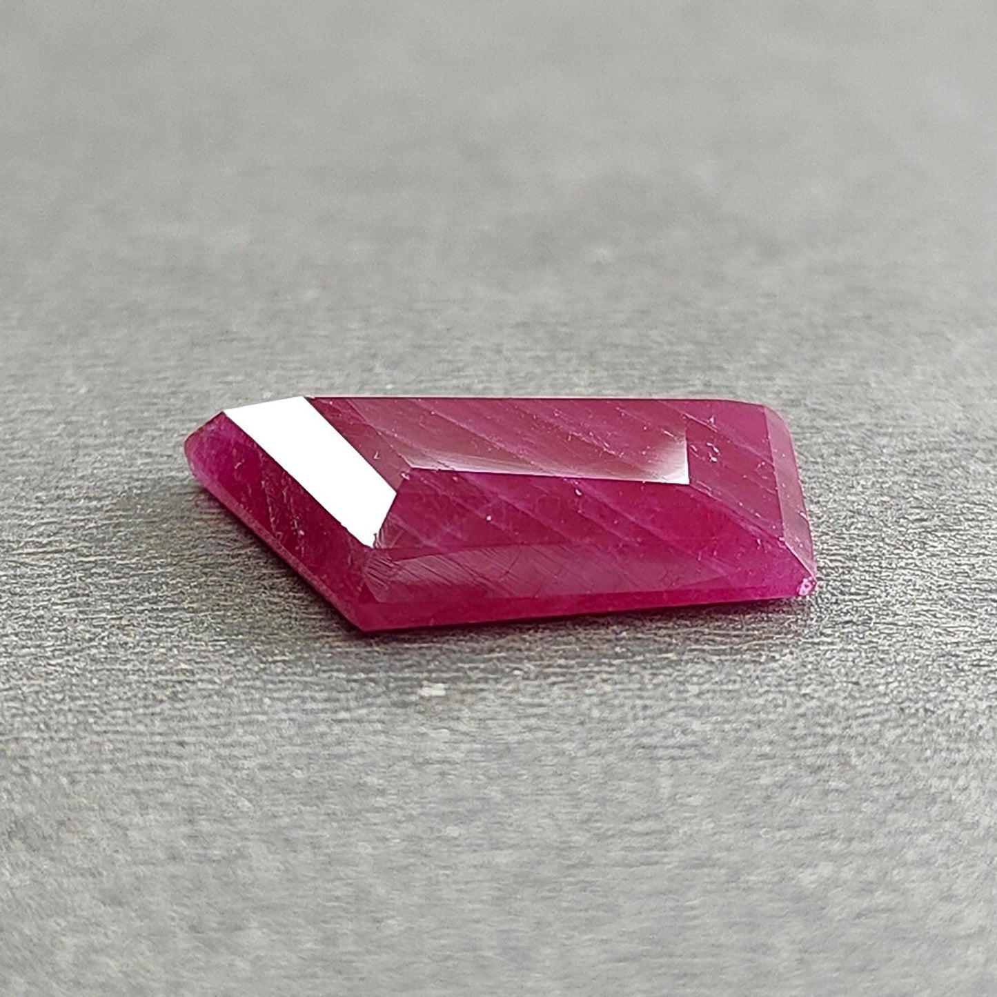 Ruby Gemstone Step Cut :12.10cts Natural Untreated Unheated Red Ruby Trapezium Shape 17*16mm 1pc
