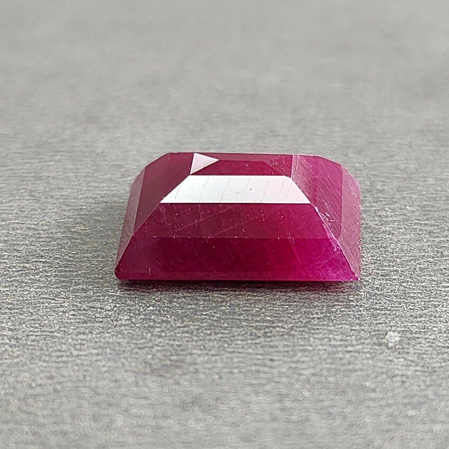 Ruby Gemstone Step Cut : 13.10cts Natural Untreated Unheated Red Ruby Baguette Shape 15*12mm 1pc