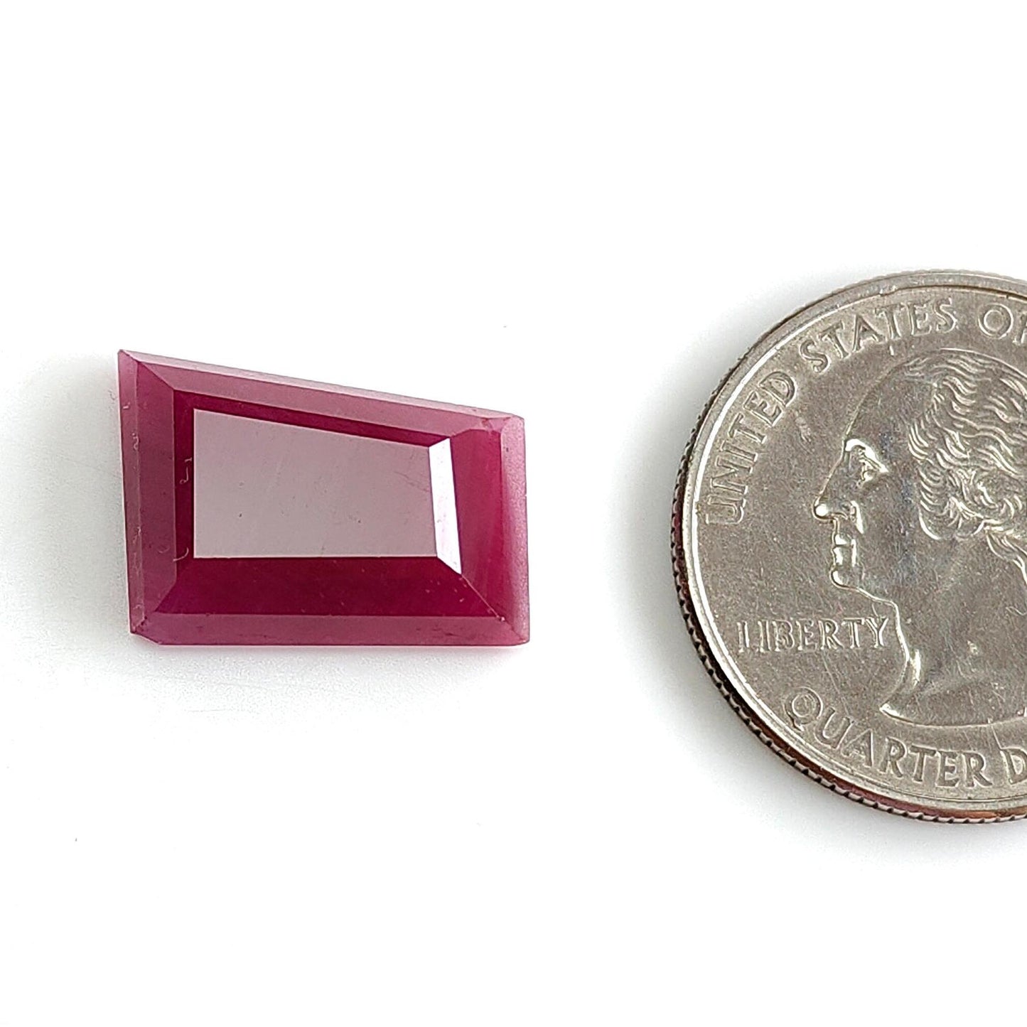 Ruby Gemstone Step Cut : 13.80cts Natural Untreated Unheated Red Ruby Trapezium Shape 17*12mm 1pc
