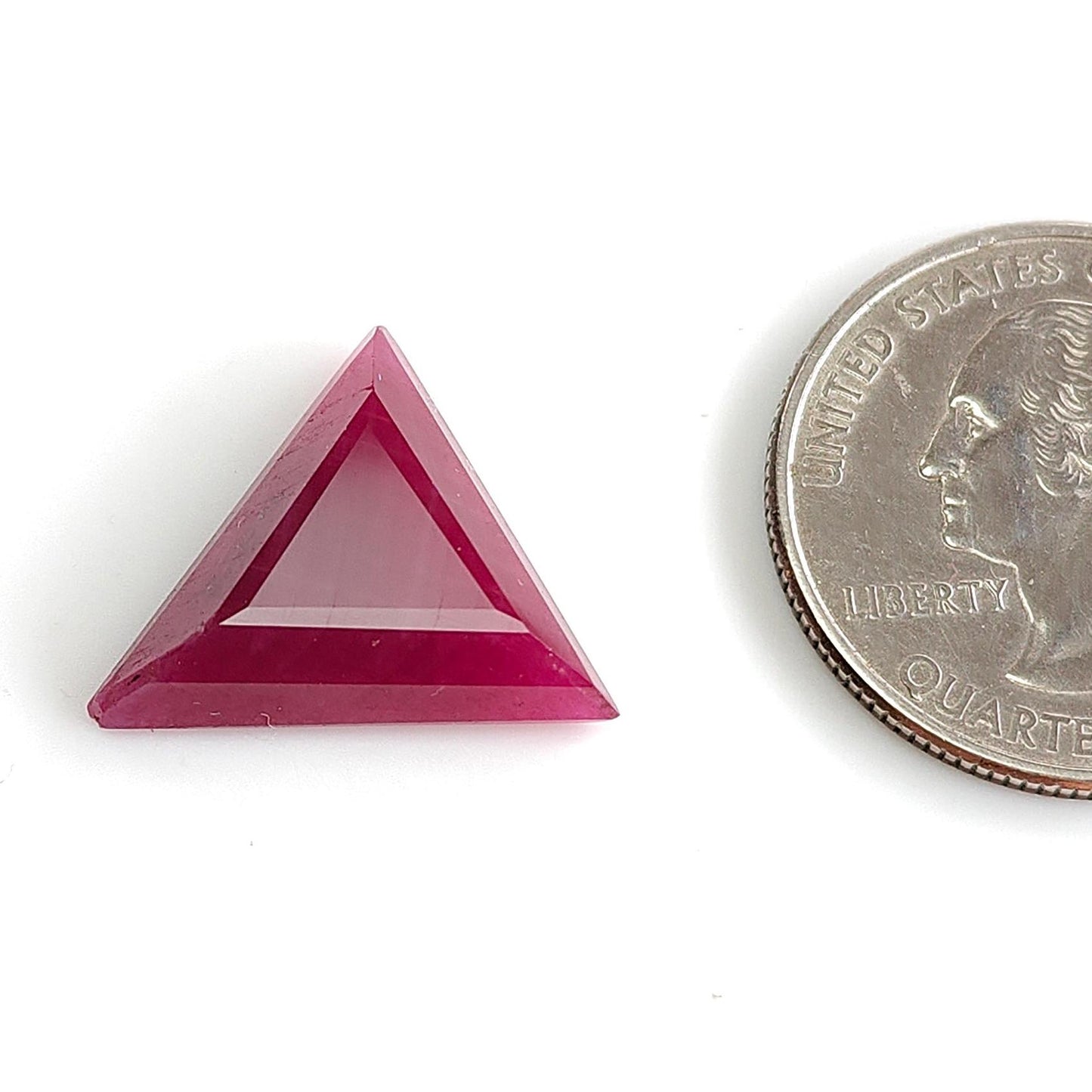 Ruby Gemstone Step Cut : 13.30cts Natural Untreated Unheated Red Ruby Triangle Shape 17*5mm 1pc