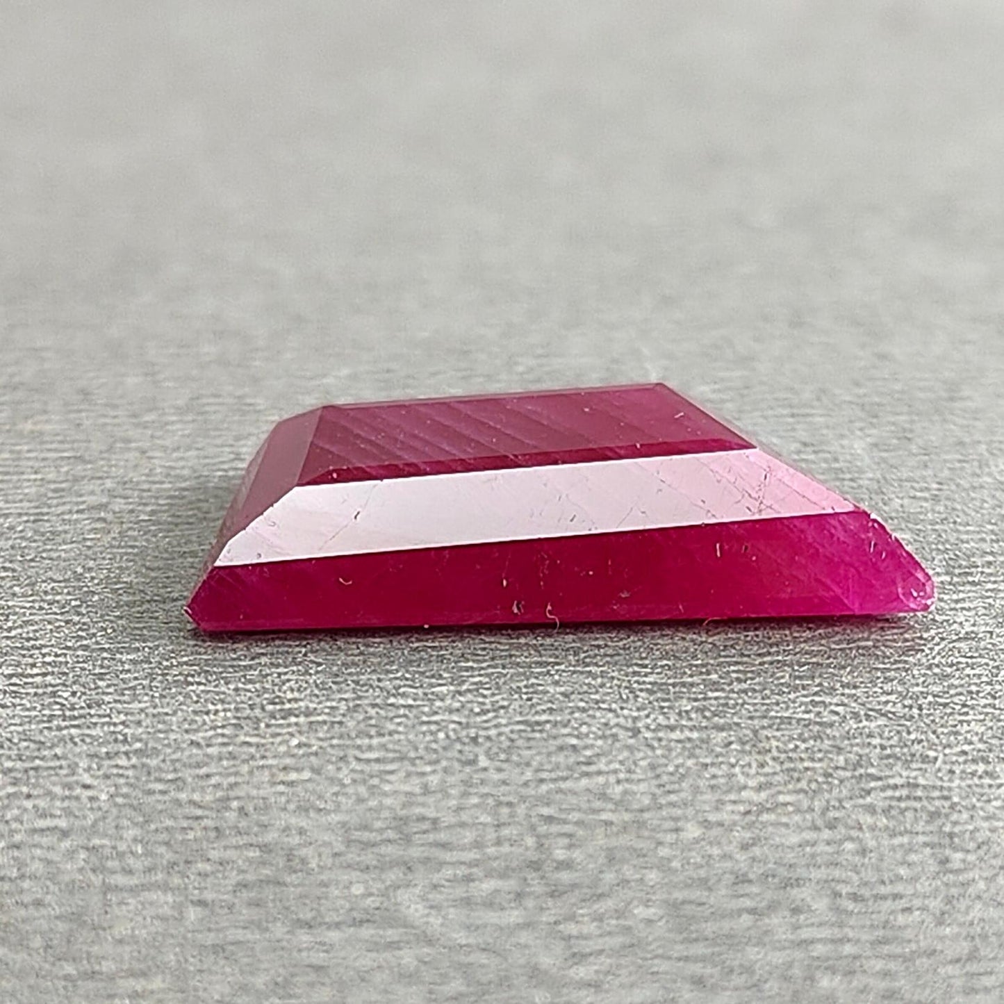 Ruby Gemstone Step Cut : 15.10cts Natural Untreated Unheated Red Ruby Trapezium Shape 22*14mm 1pc